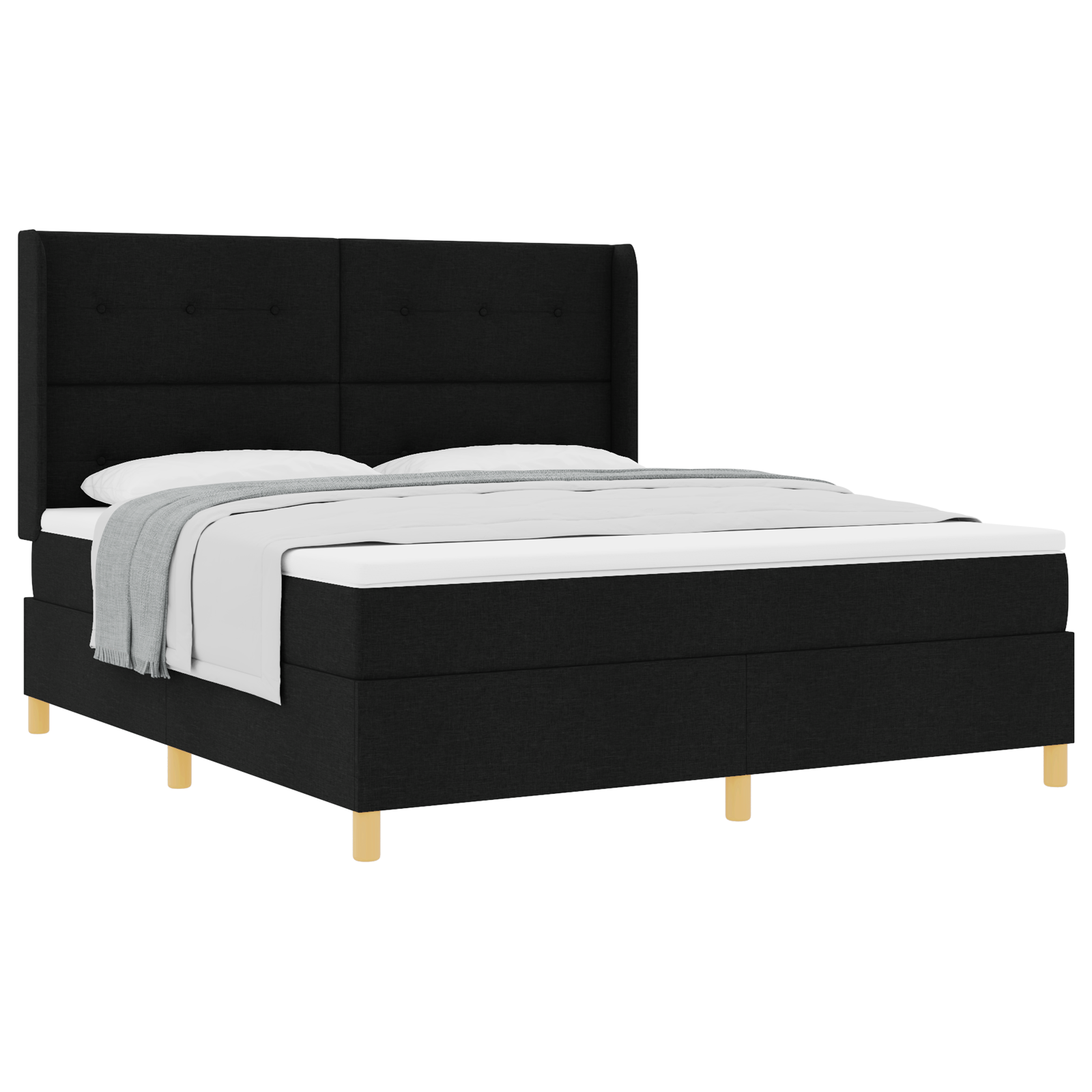 Thumbnail - vidaXL Boxspringbett mit Matratze Schwarz 180x200 cm Stoff