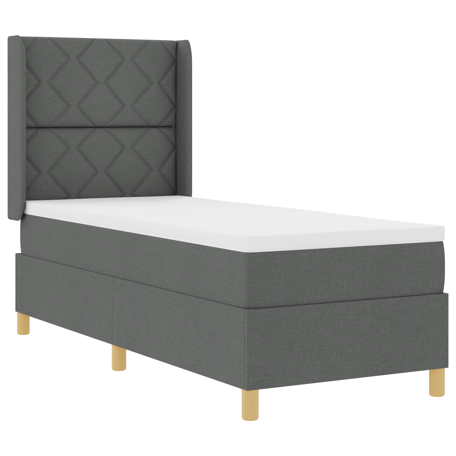 Thumbnail - vidaXL Boxspringbett mit Matratze Dunkelgrau 80x200 cm Stoff