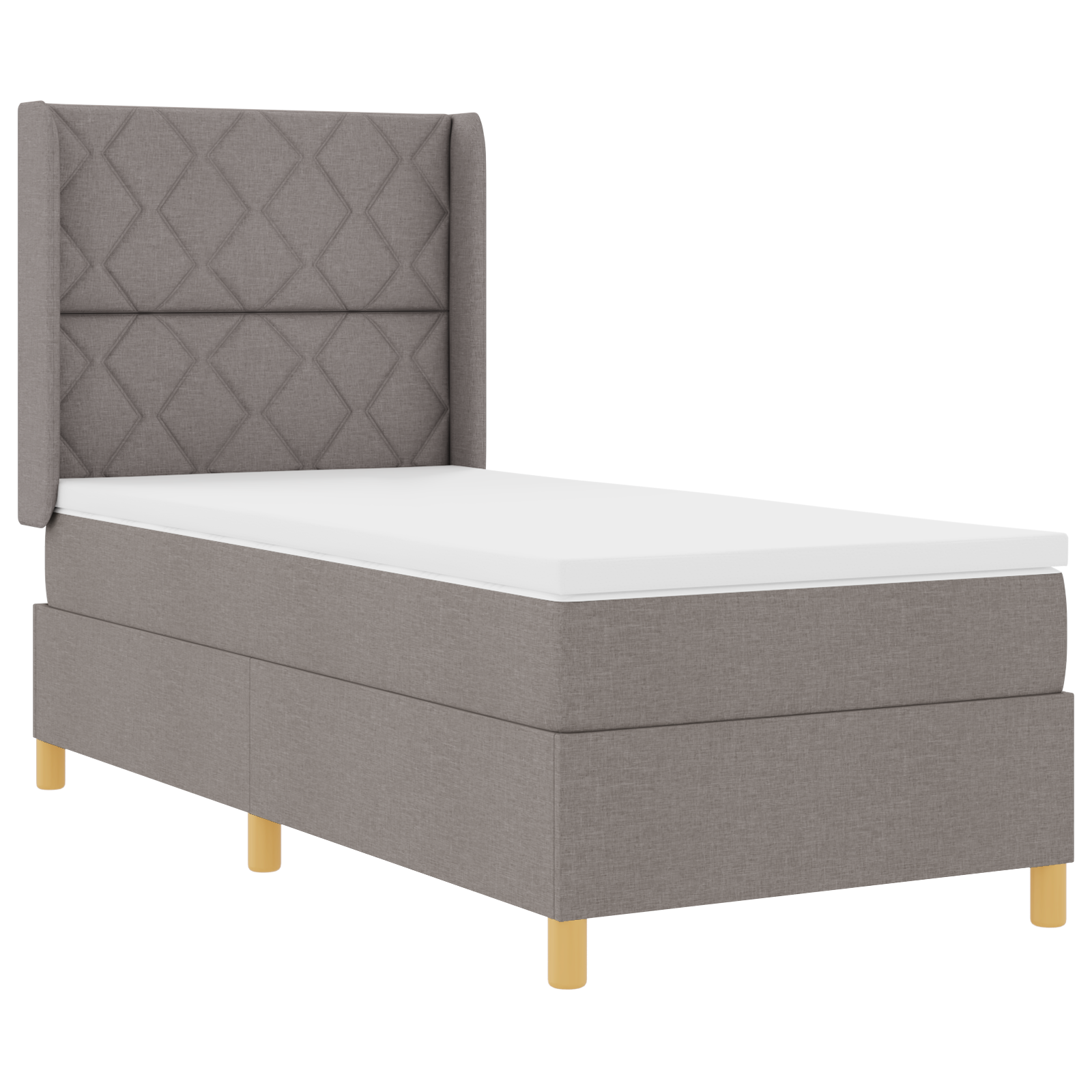 Box Spring Bed with Mattress Taupe 90x190 cm Fabric - Image 3