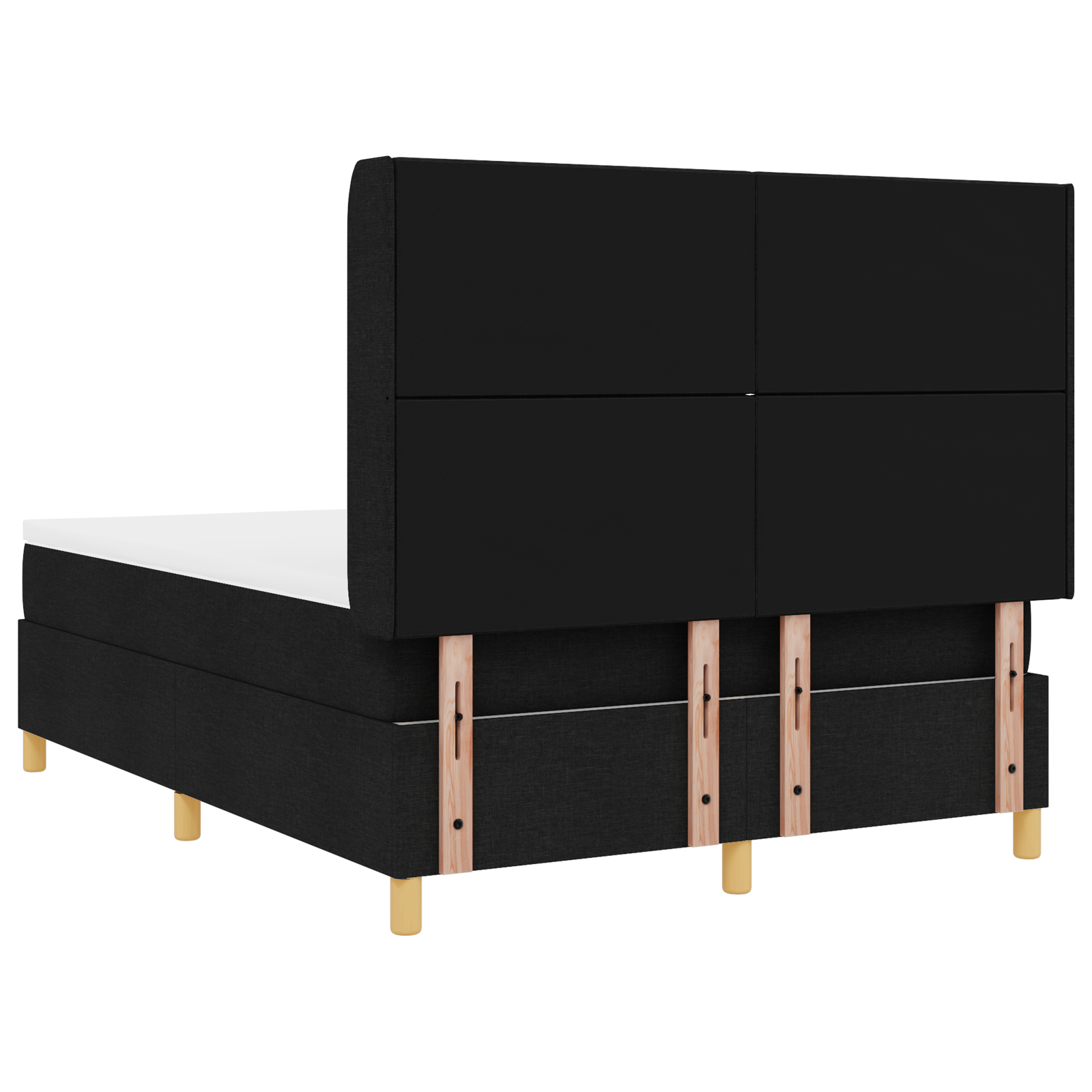 Box Spring Bed with Mattress Black 140x200 cm Fabric - Image 10