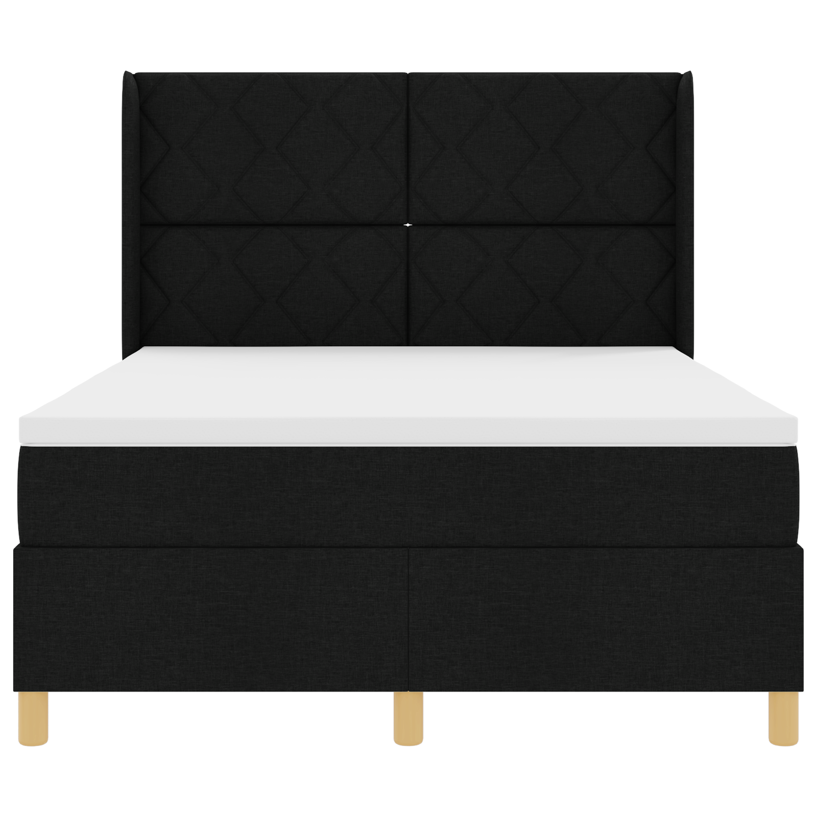 Box Spring Bed with Mattress Black 140x200 cm Fabric - Image 8