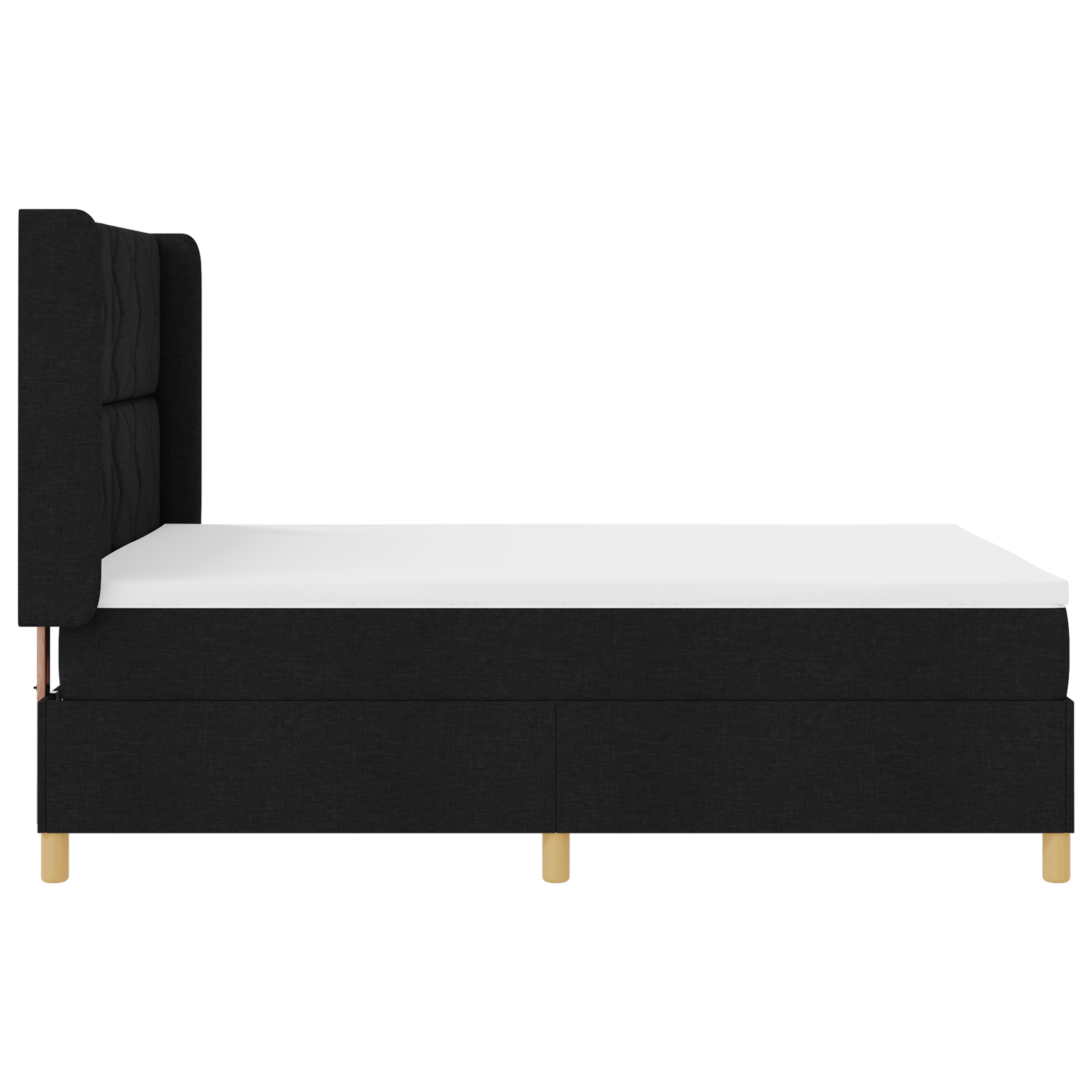 Box Spring Bed with Mattress Black 140x200 cm Fabric - Image 9