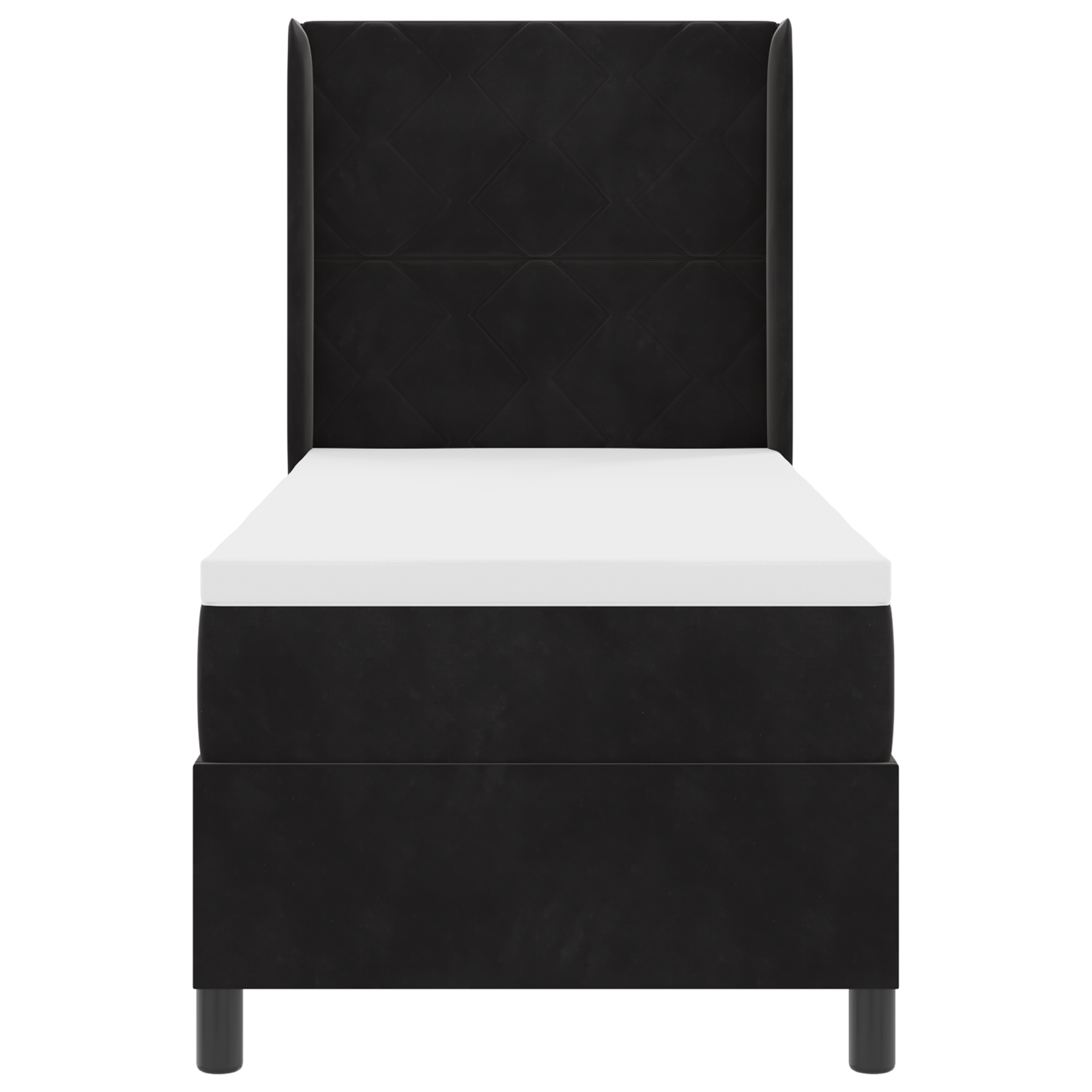 Box Spring Bed with Mattress Black 80x200 cm Velvet - Image 7