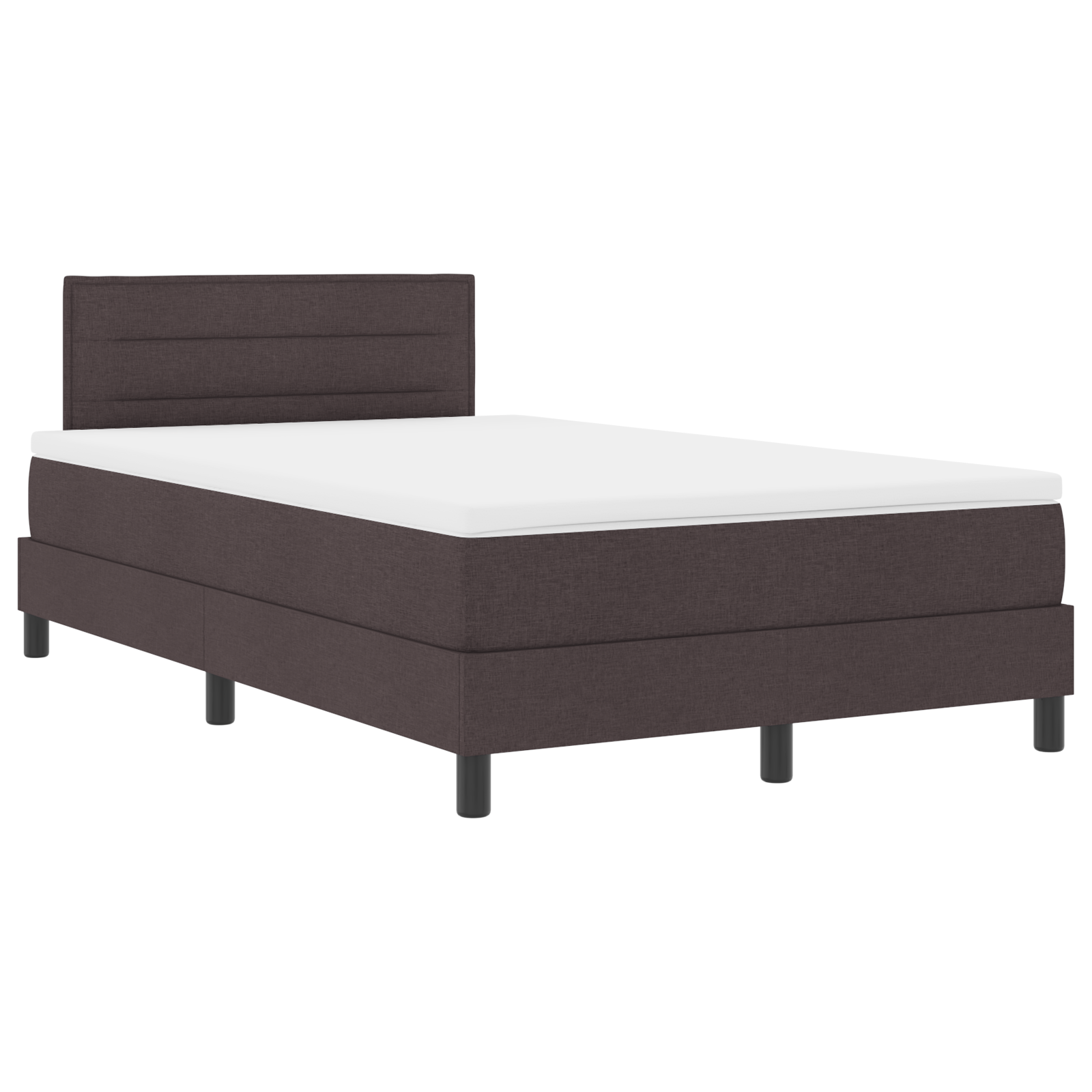 Thumbnail - vidaXL LED Boxspringbett mit Matratze Dunkelbraun 120x190 cm Stoff