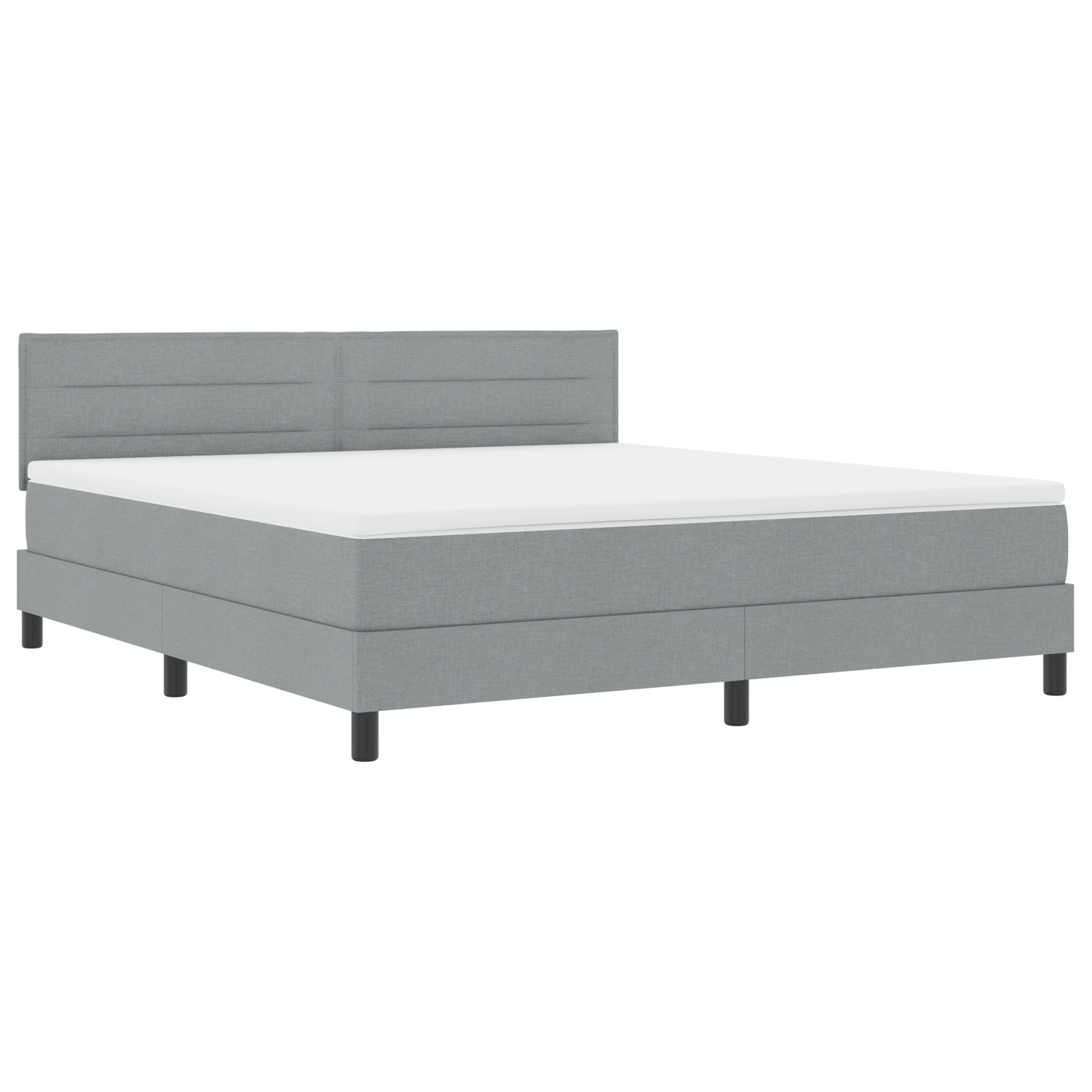Thumbnail - vidaXL LED Boxspringbett mit Matratze Hellgrau 180x200 cm Stoff
