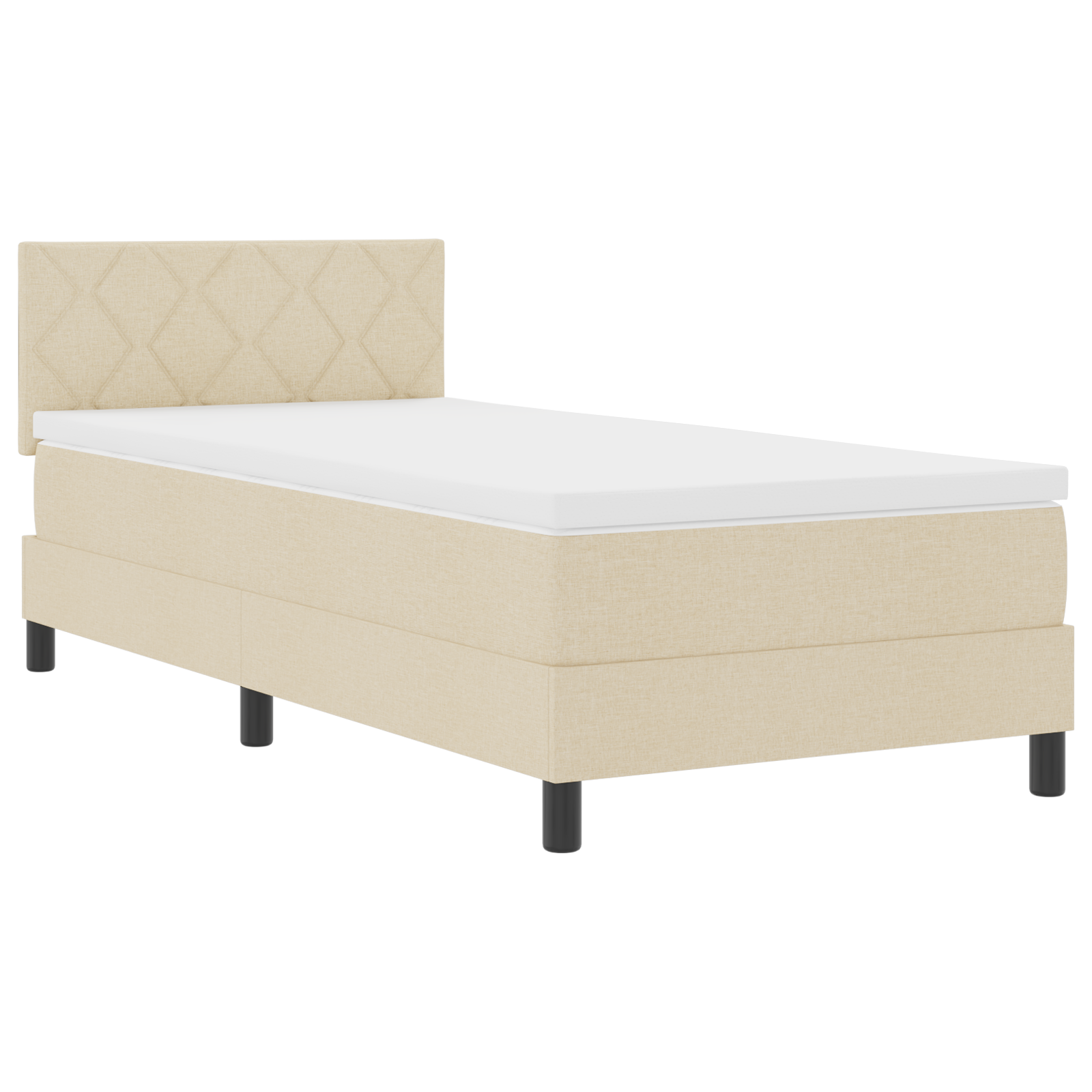 Thumbnail - vidaXL LED Boxspringbett mit Matratze Creme 90x200 cm Stoff