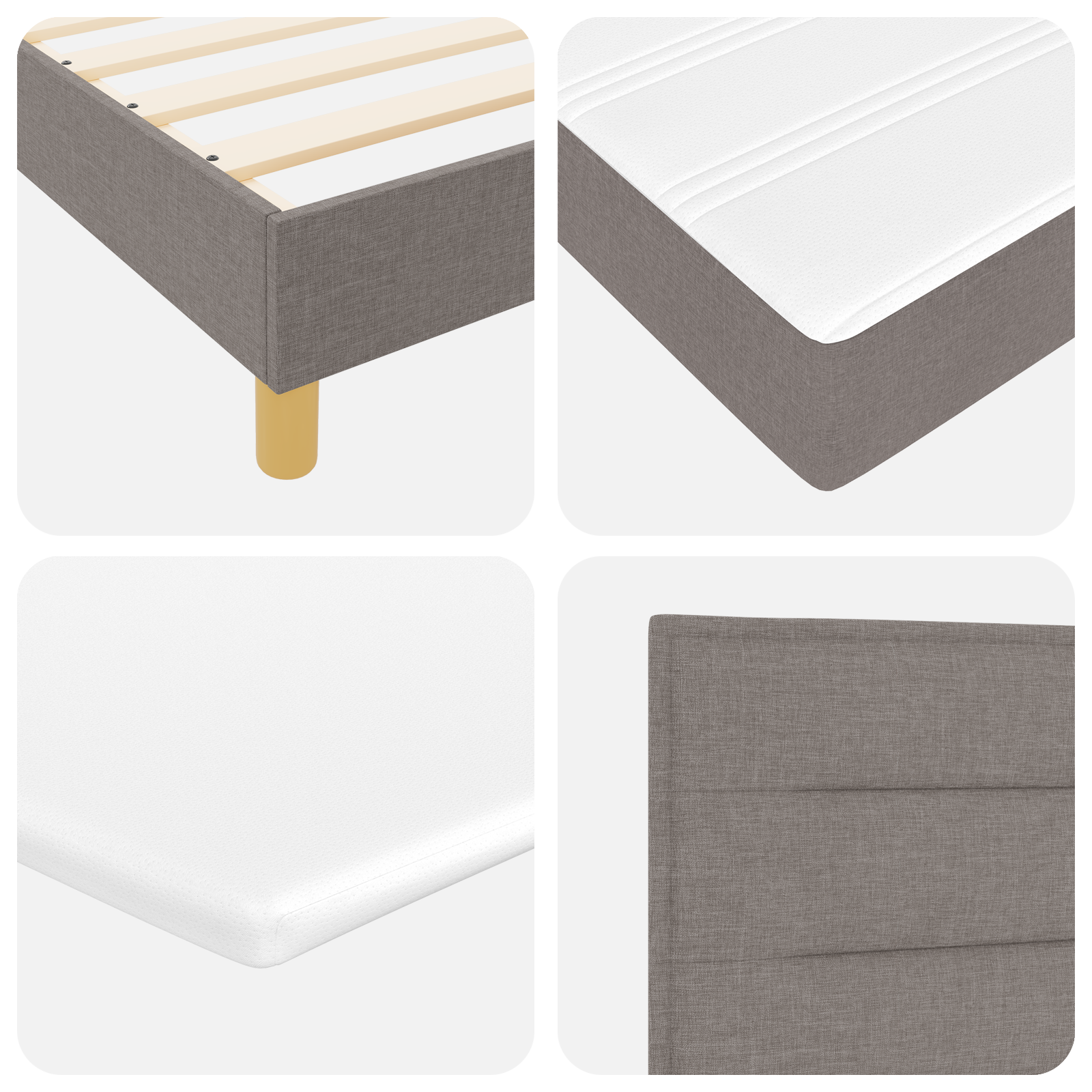 Boxspringbett Matratze LED Bett Bettgestell Polsterbett Lattenrost Stoff vidaXL - Bild 95 von 96