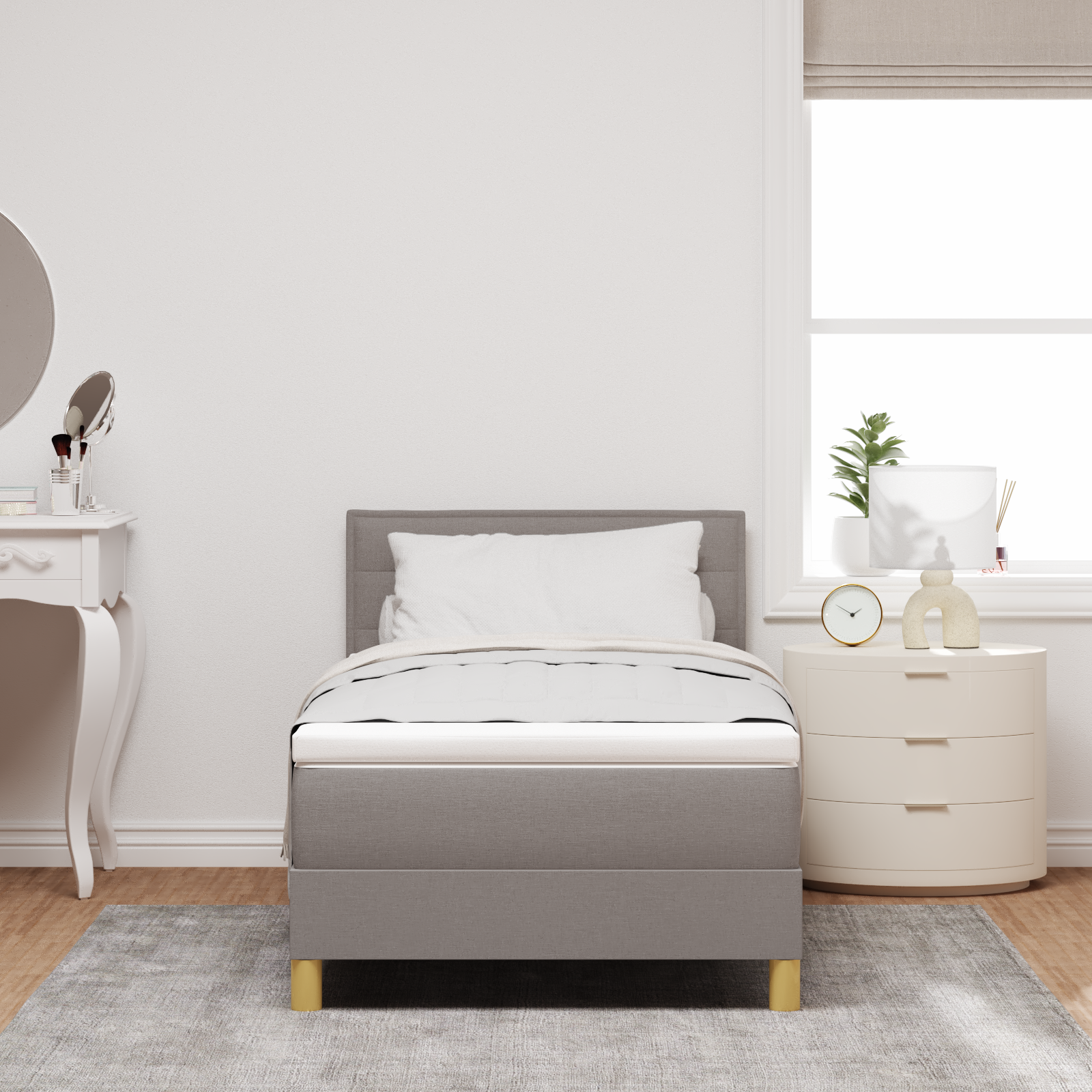Boxspringbett Matratze LED Bett Bettgestell Polsterbett Lattenrost Stoff vidaXL - Bild 89 von 96