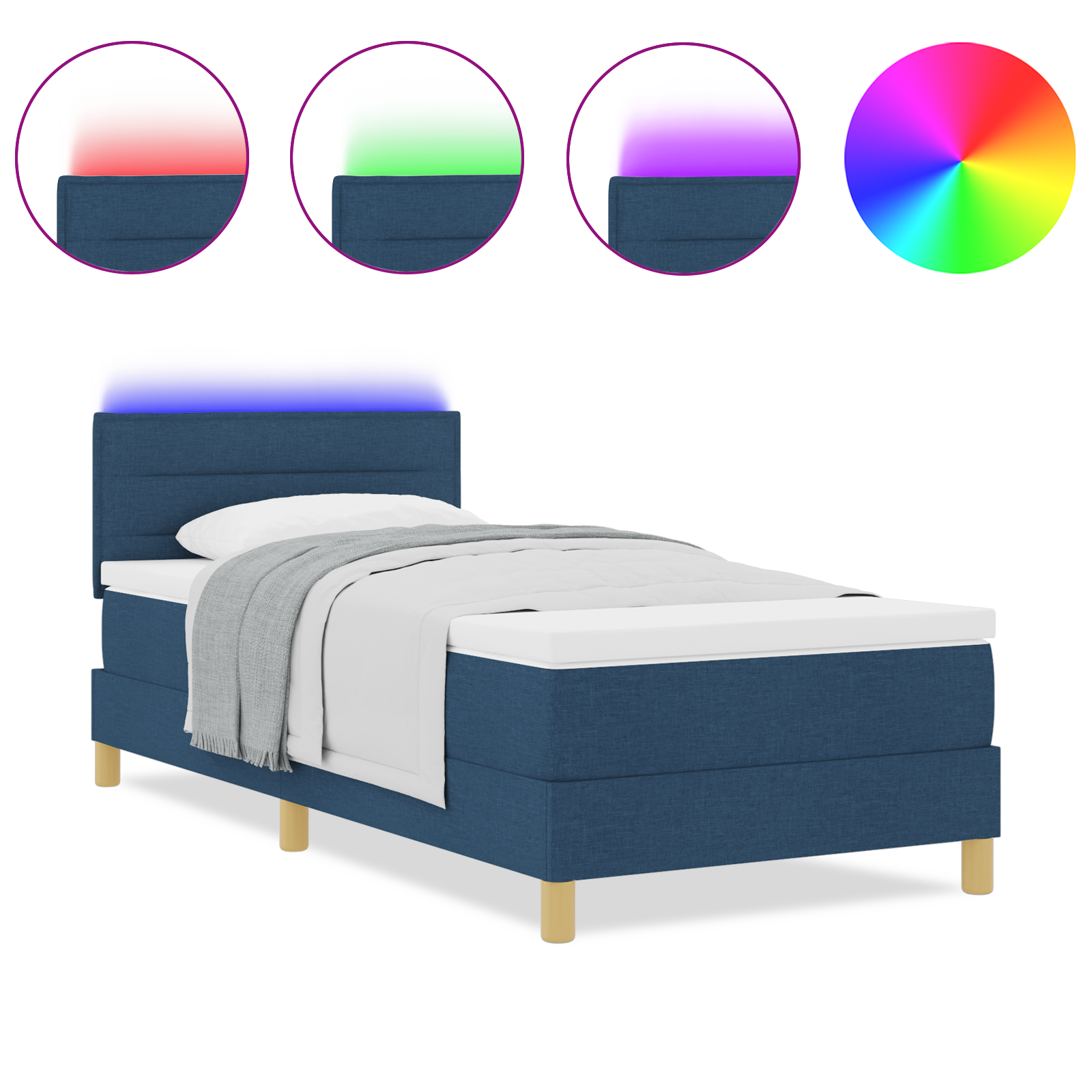 Boxspringbett Matratze LED Bett Bettgestell Polsterbett Lattenrost Stoff vidaXL - Bild 16 von 96