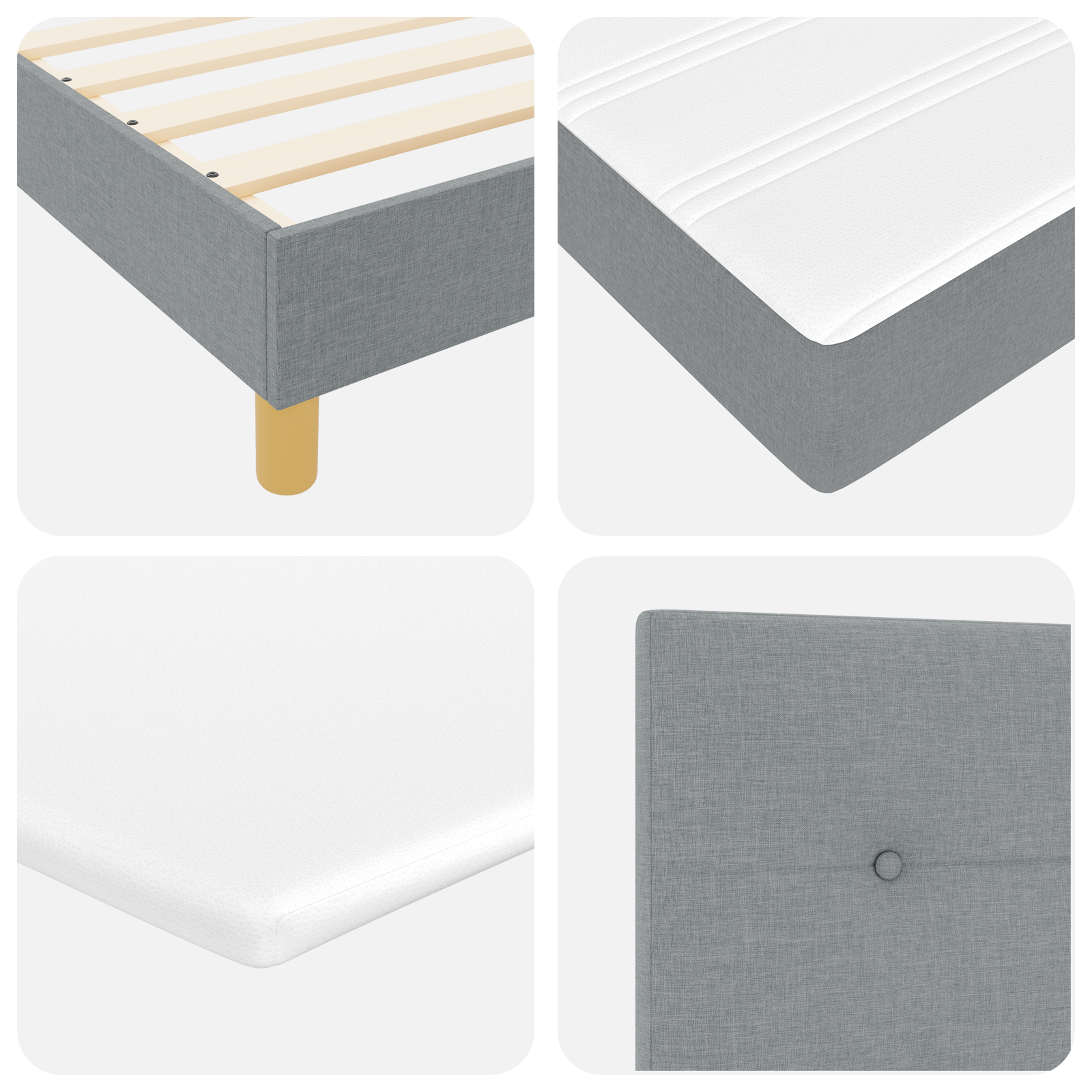 Boxspringbett Matratze LED Bett Bettgestell Polsterbett Lattenrost Stoff vidaXL - Bild 71 von 96