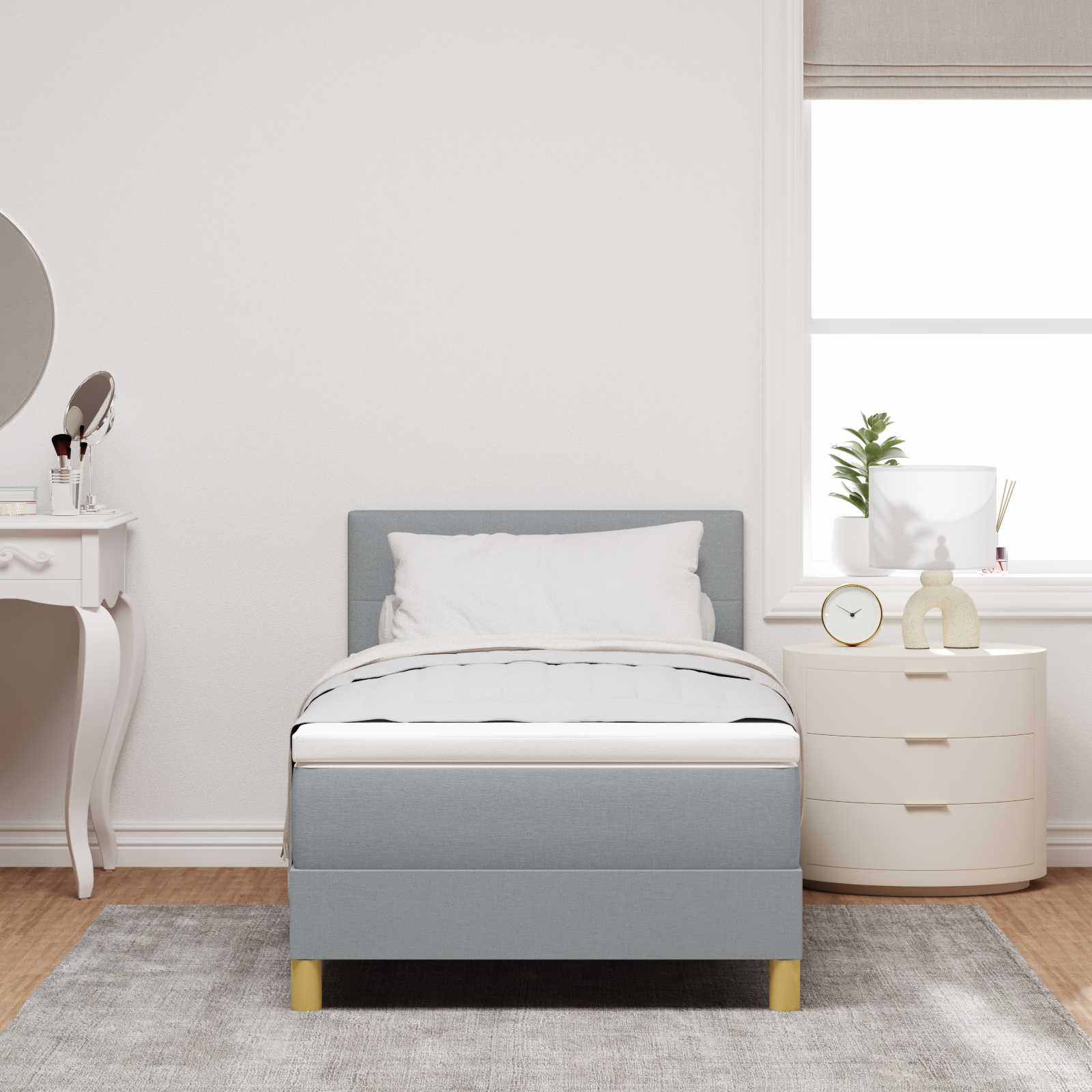 Boxspringbett Matratze LED Bett Bettgestell Polsterbett Lattenrost Stoff vidaXL - Bild 65 von 96