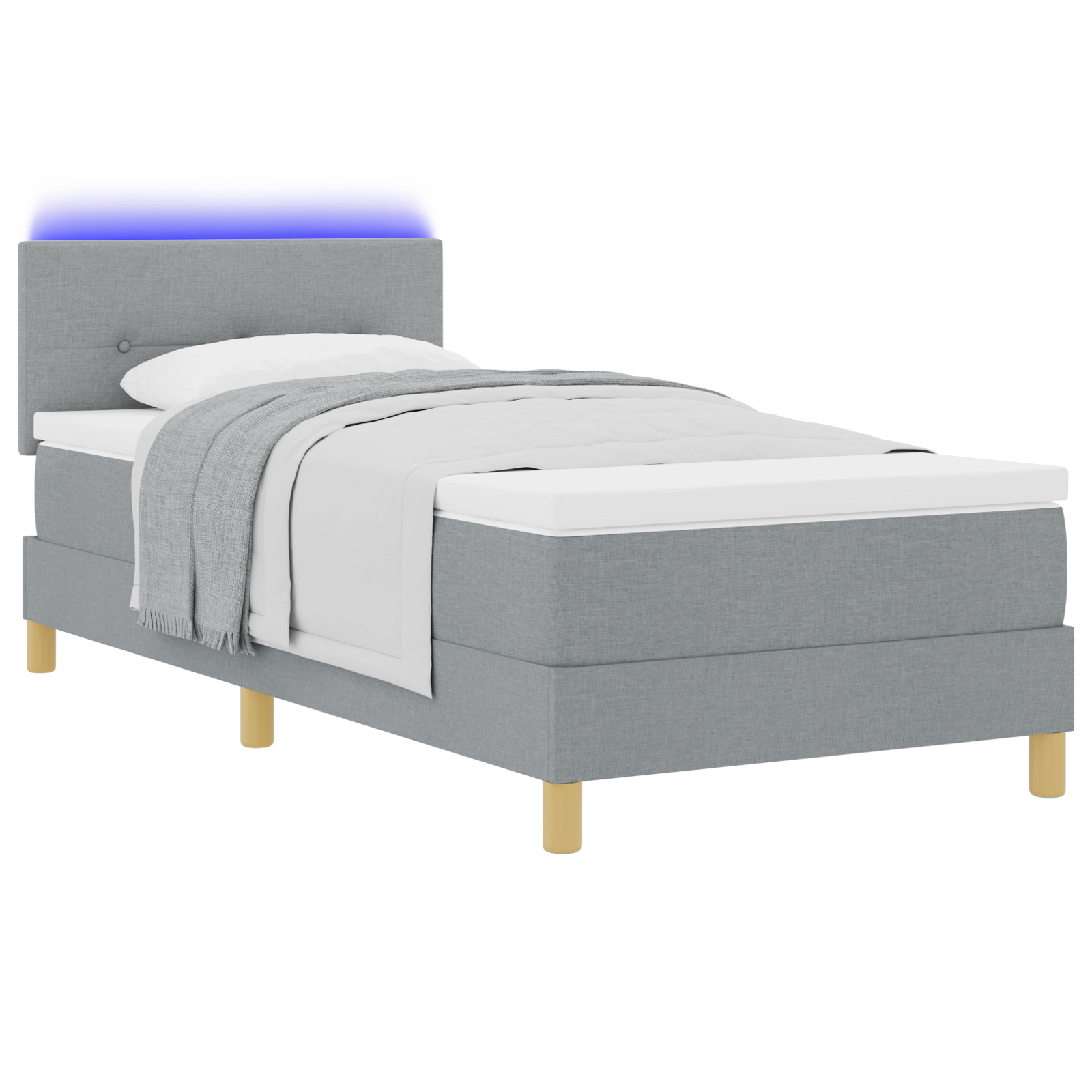 Boxspringbett Matratze LED Bett Bettgestell Polsterbett Lattenrost Stoff vidaXL - Bild 63 von 96