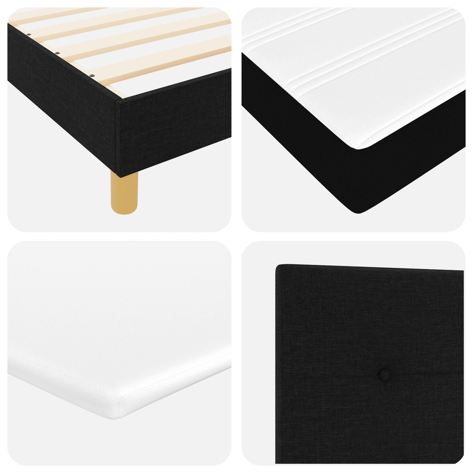 Boxspringbett Matratze LED Bett Bettgestell Polsterbett Lattenrost Stoff vidaXL - Bild 83 von 96