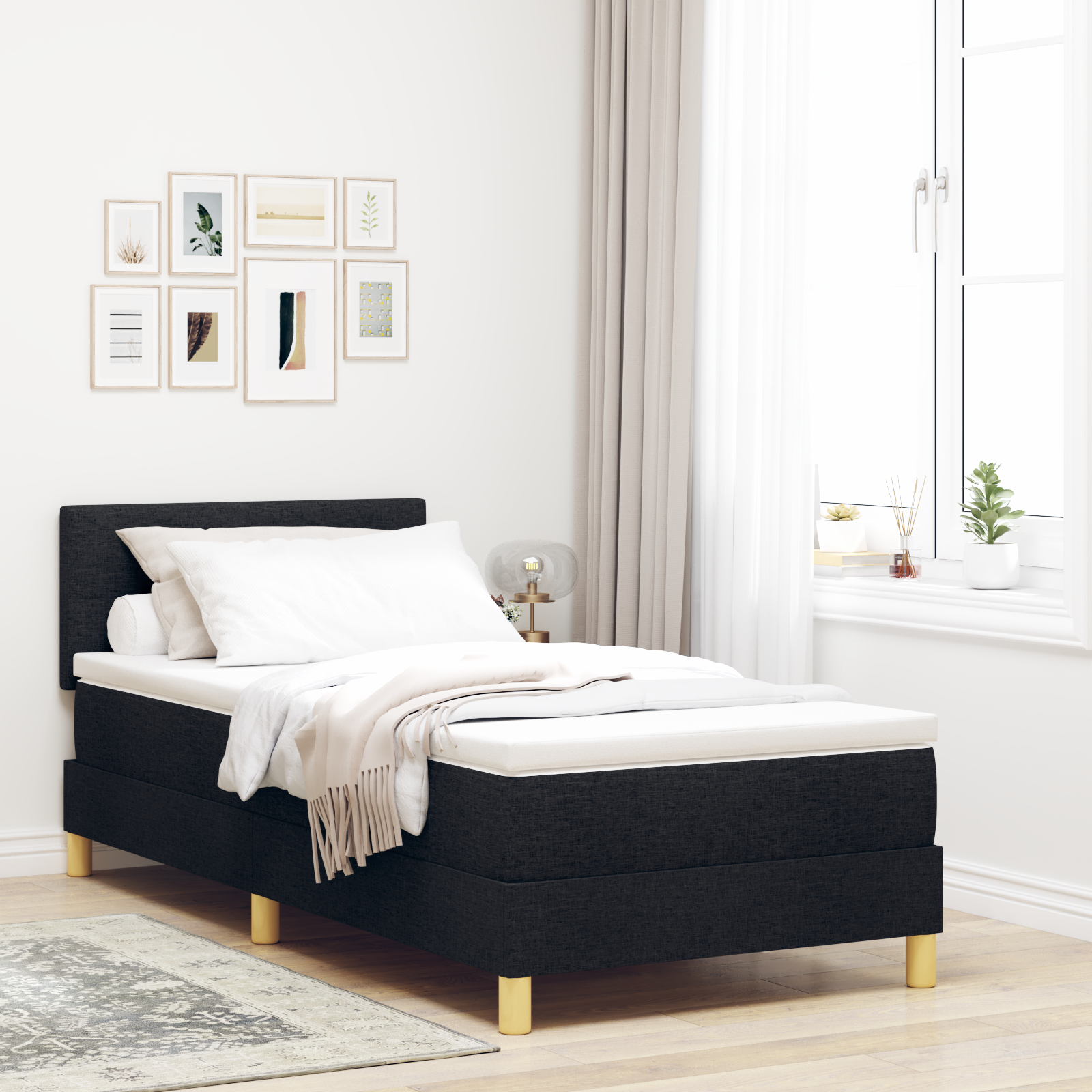 Boxspringbett Matratze LED Bett Bettgestell Polsterbett Lattenrost Stoff vidaXL - Bild 73 von 96