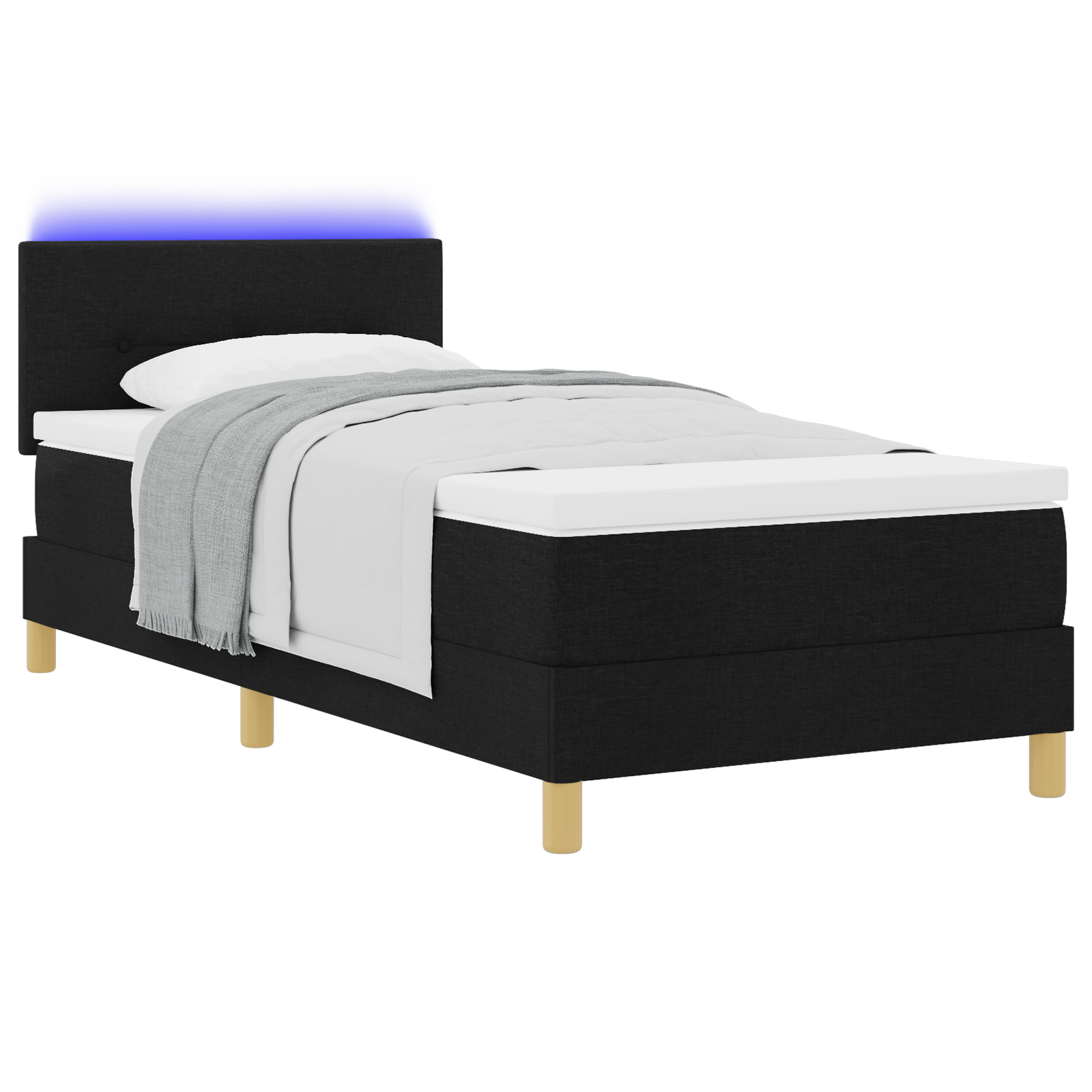 Boxspringbett Matratze LED Bett Bettgestell Polsterbett Lattenrost Stoff vidaXL - Bild 75 von 96