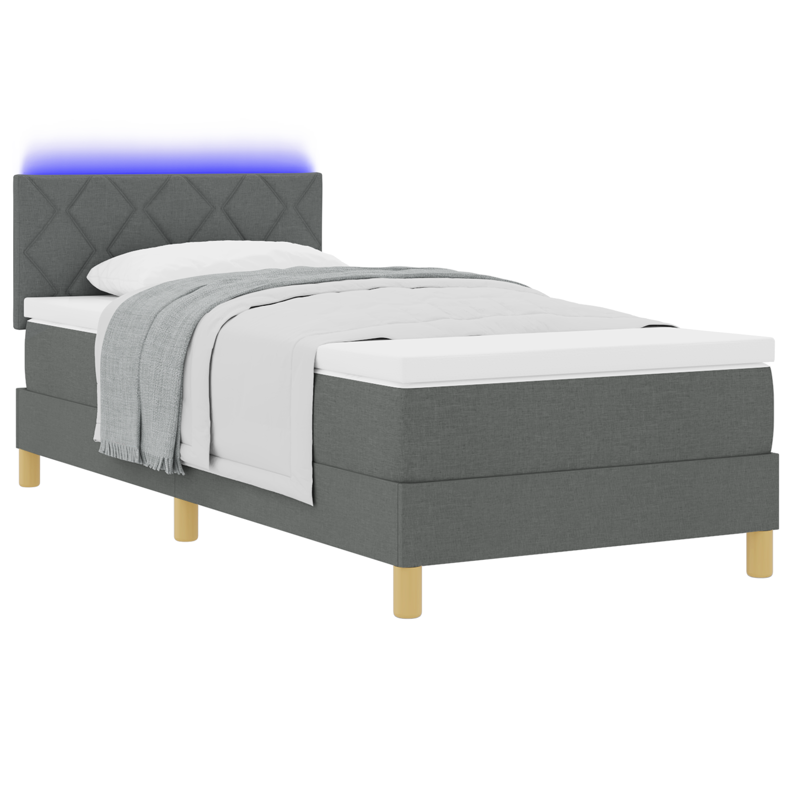 Boxspringbett Matratze LED Bett Bettgestell Polsterbett Lattenrost Stoff vidaXL - Bild 51 von 96