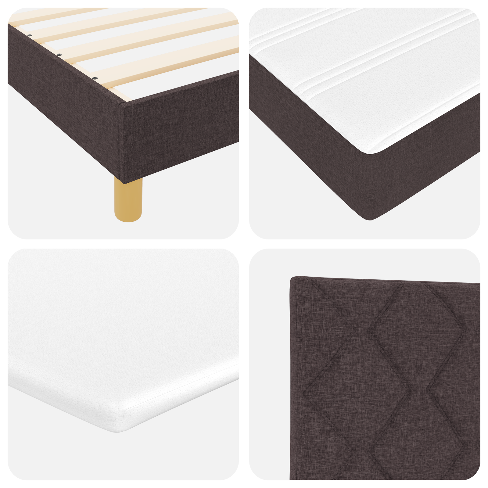 Boxspringbett Matratze LED Bett Bettgestell Polsterbett Lattenrost Stoff vidaXL - Bild 47 von 96