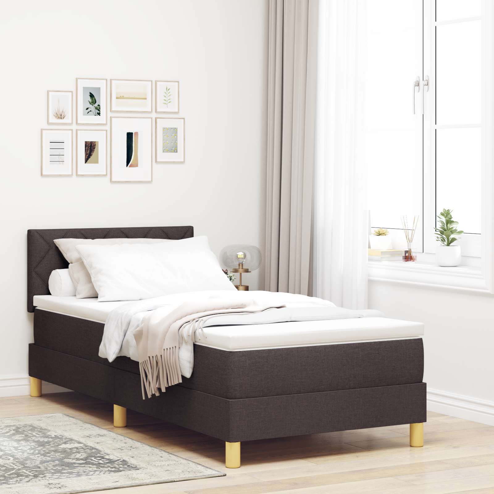 Boxspringbett Matratze LED Bett Bettgestell Polsterbett Lattenrost Stoff vidaXL - Bild 37 von 96