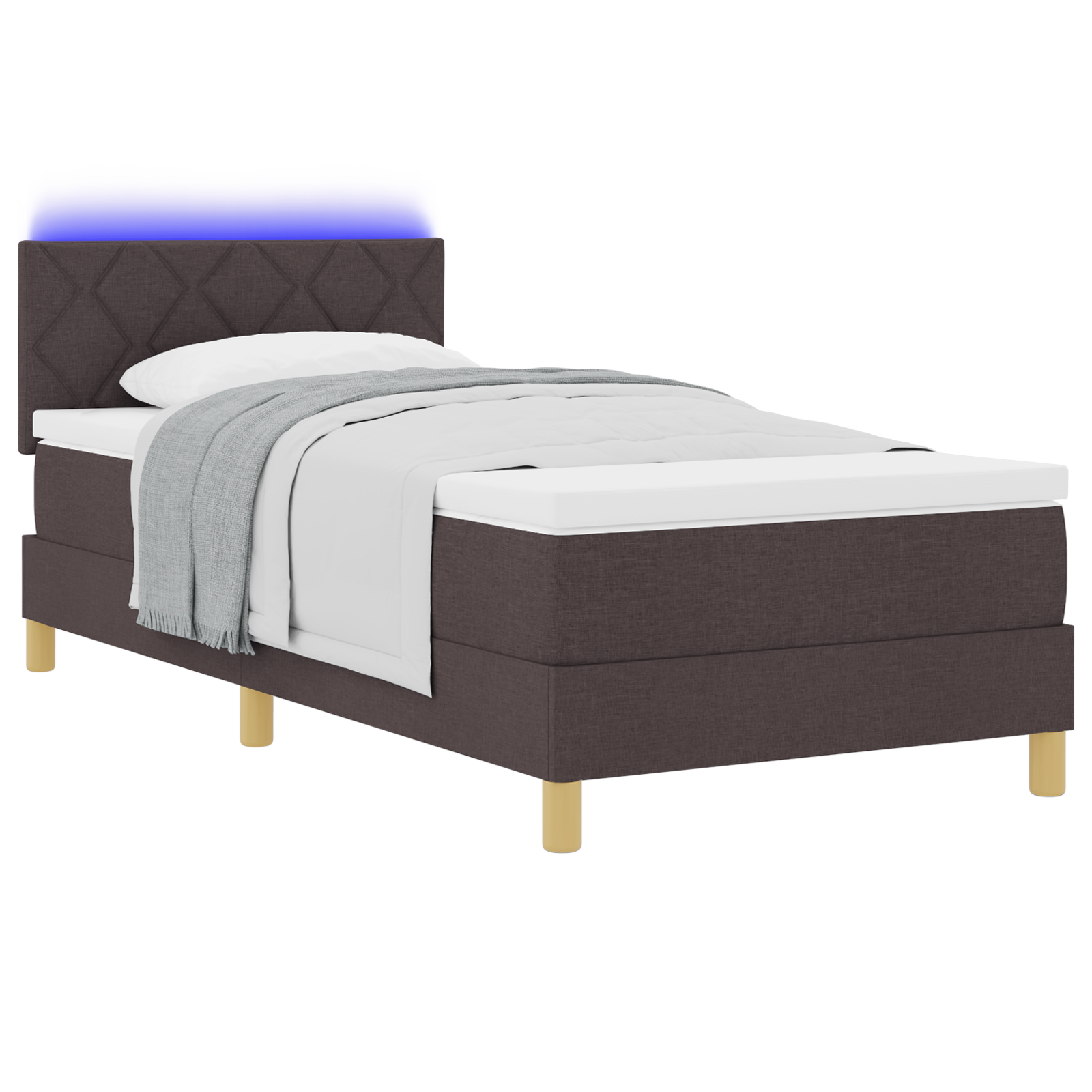 Boxspringbett Matratze LED Bett Bettgestell Polsterbett Lattenrost Stoff vidaXL - Bild 39 von 96