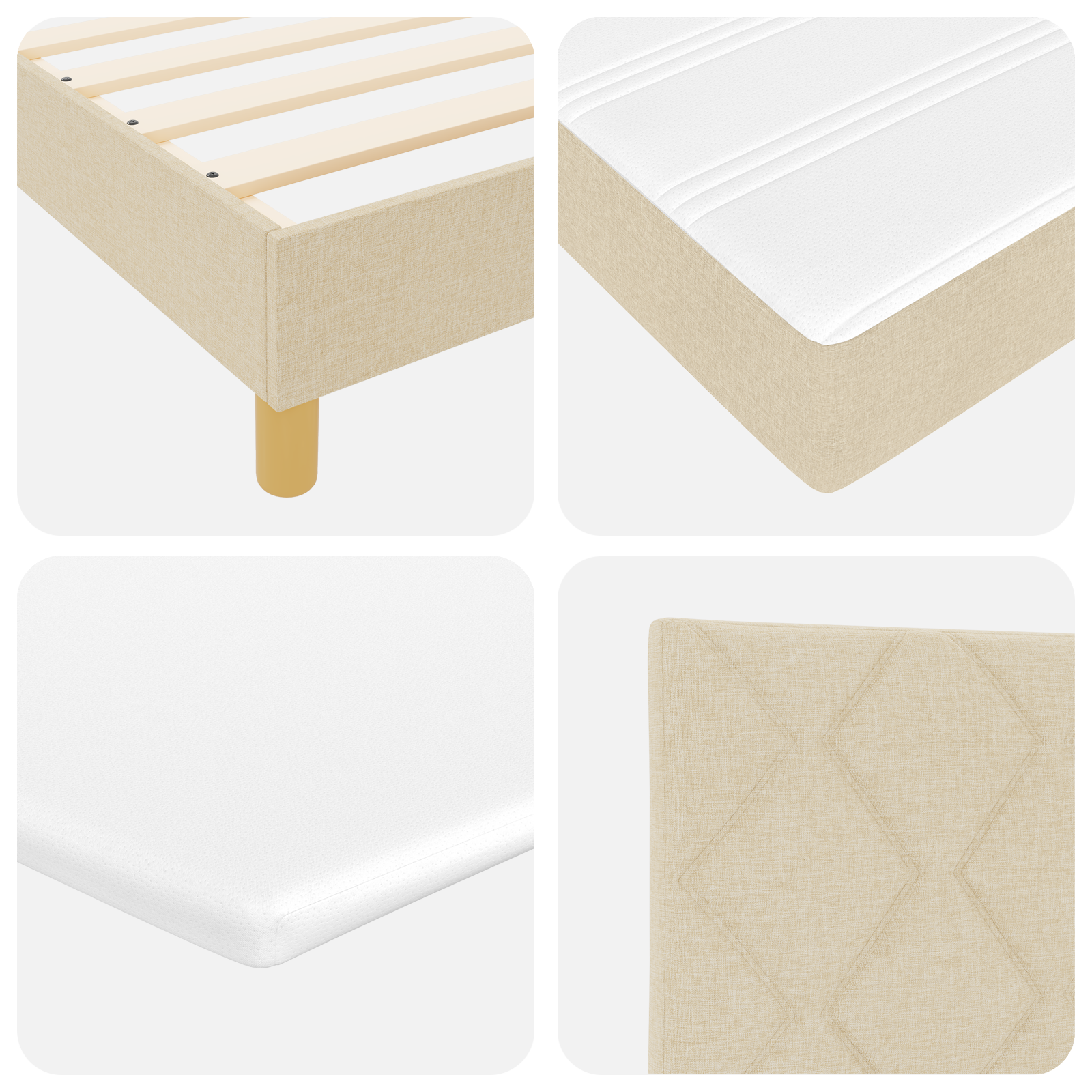Boxspringbett Matratze LED Bett Bettgestell Polsterbett Lattenrost Stoff vidaXL - Bild 35 von 96