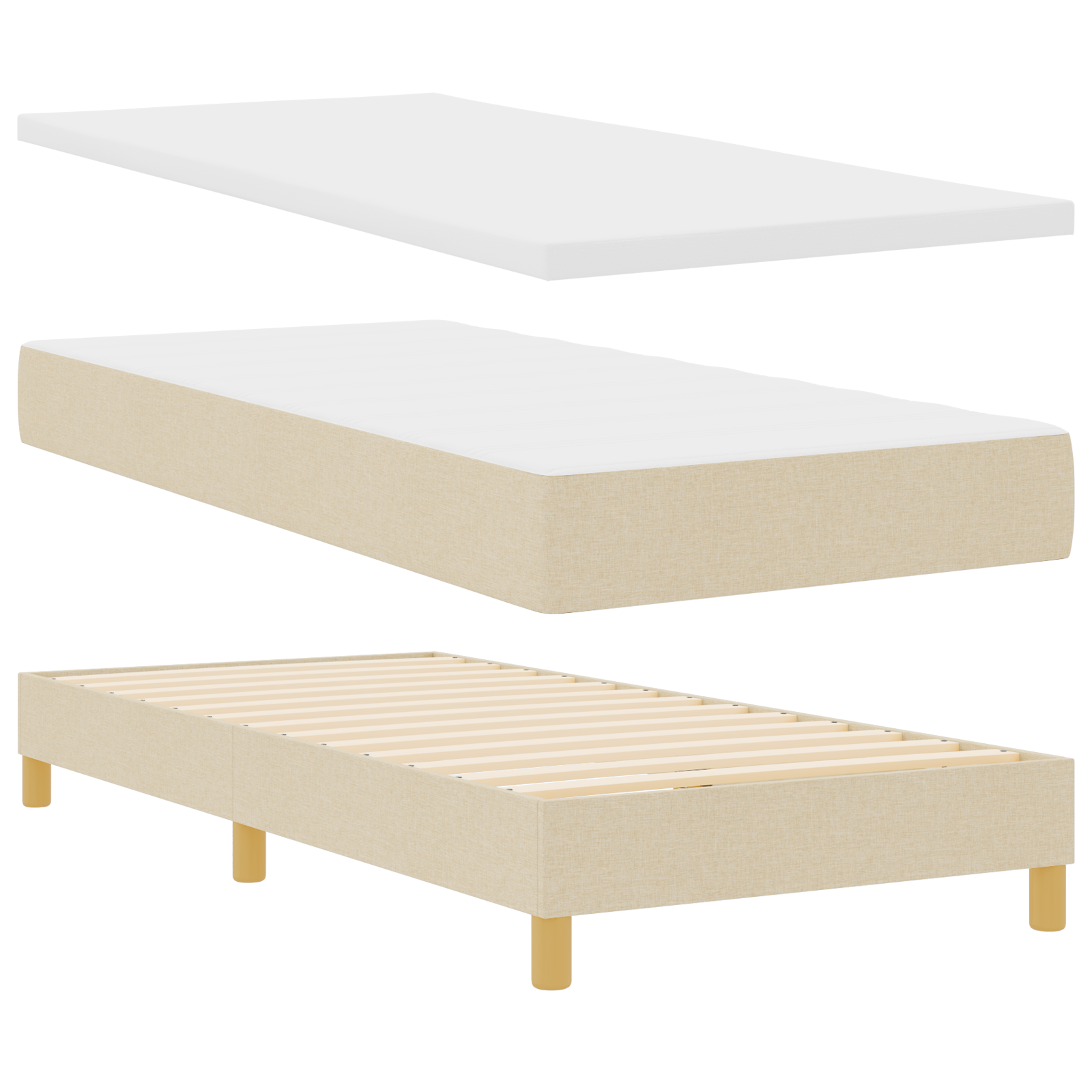 Boxspringbett Matratze LED Bett Bettgestell Polsterbett Lattenrost Stoff vidaXL - Bild 30 von 96