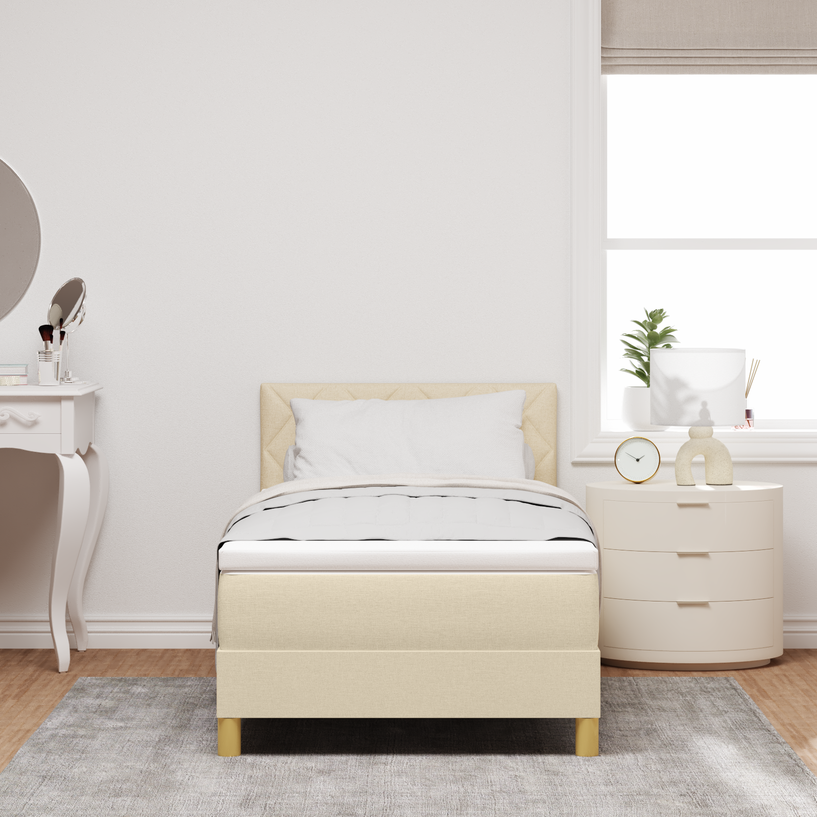 Boxspringbett Matratze LED Bett Bettgestell Polsterbett Lattenrost Stoff vidaXL - Bild 29 von 96