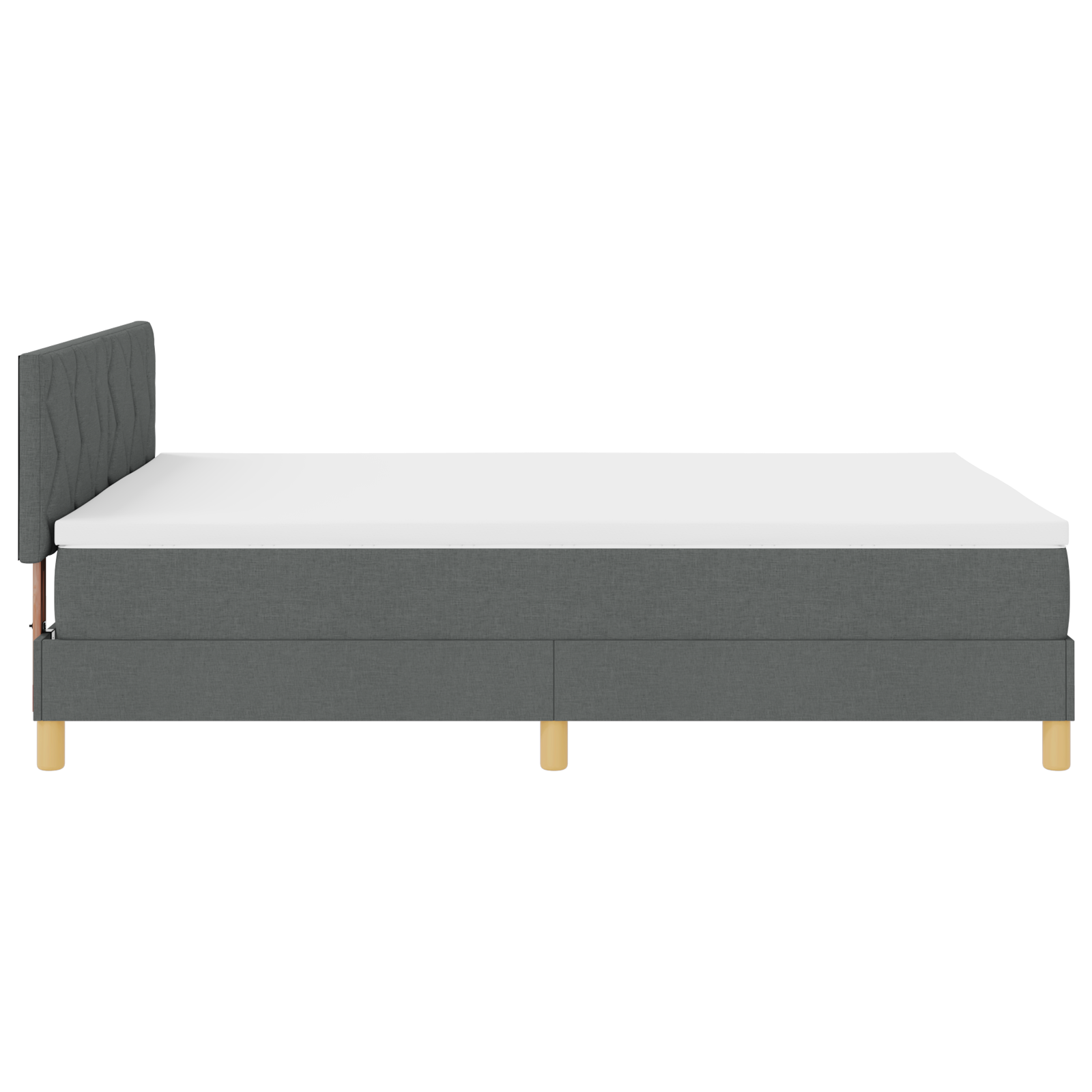 Box Spring Bed with Mattress & LED Dark Grey 140x190 cm Fabric - Image 9