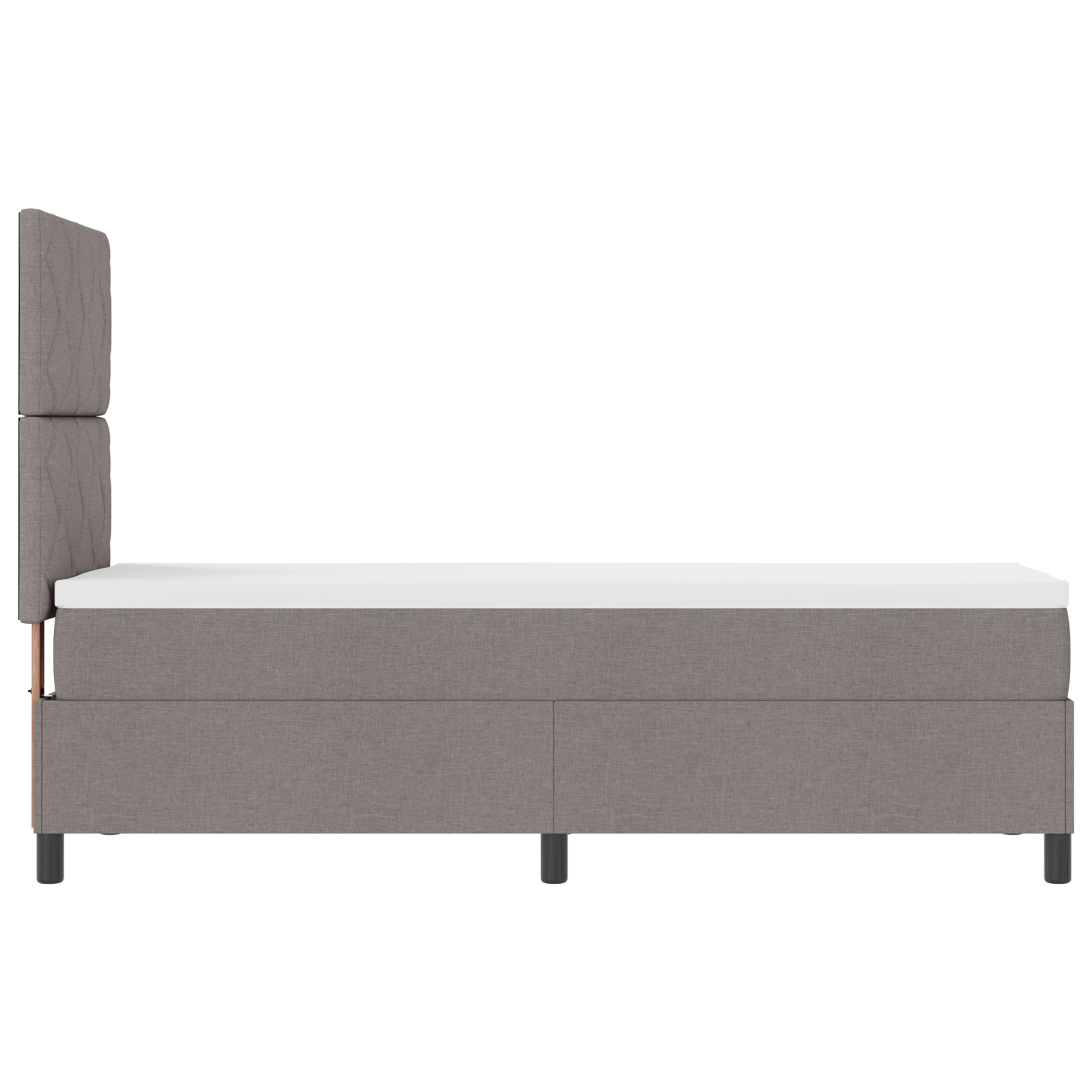 Box Spring Bed with Mattress & LED Taupe 80x200 cm Fabric - Image 9