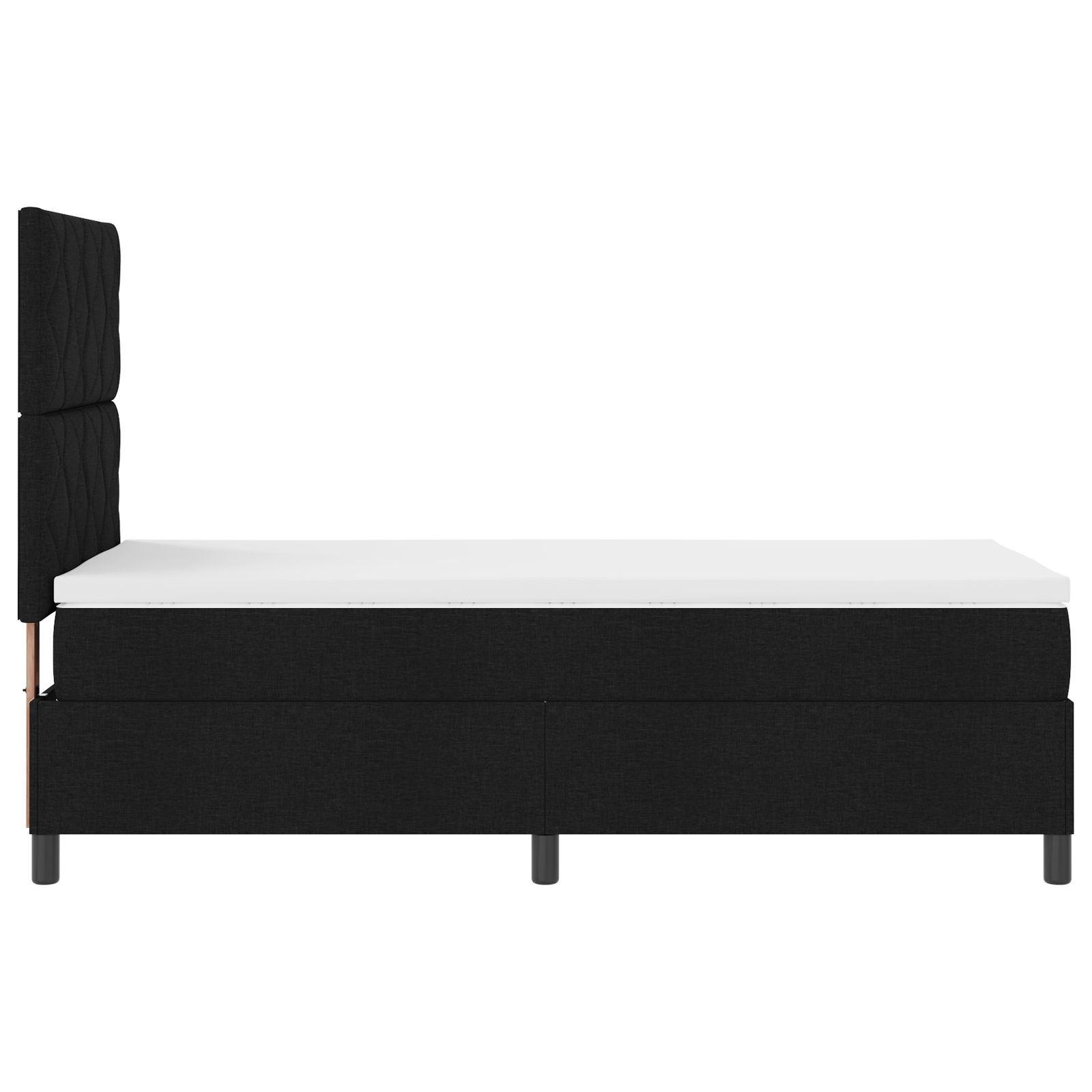 Box Spring Bed with Mattress & LED Black 90x190 cm Fabric - Image 9