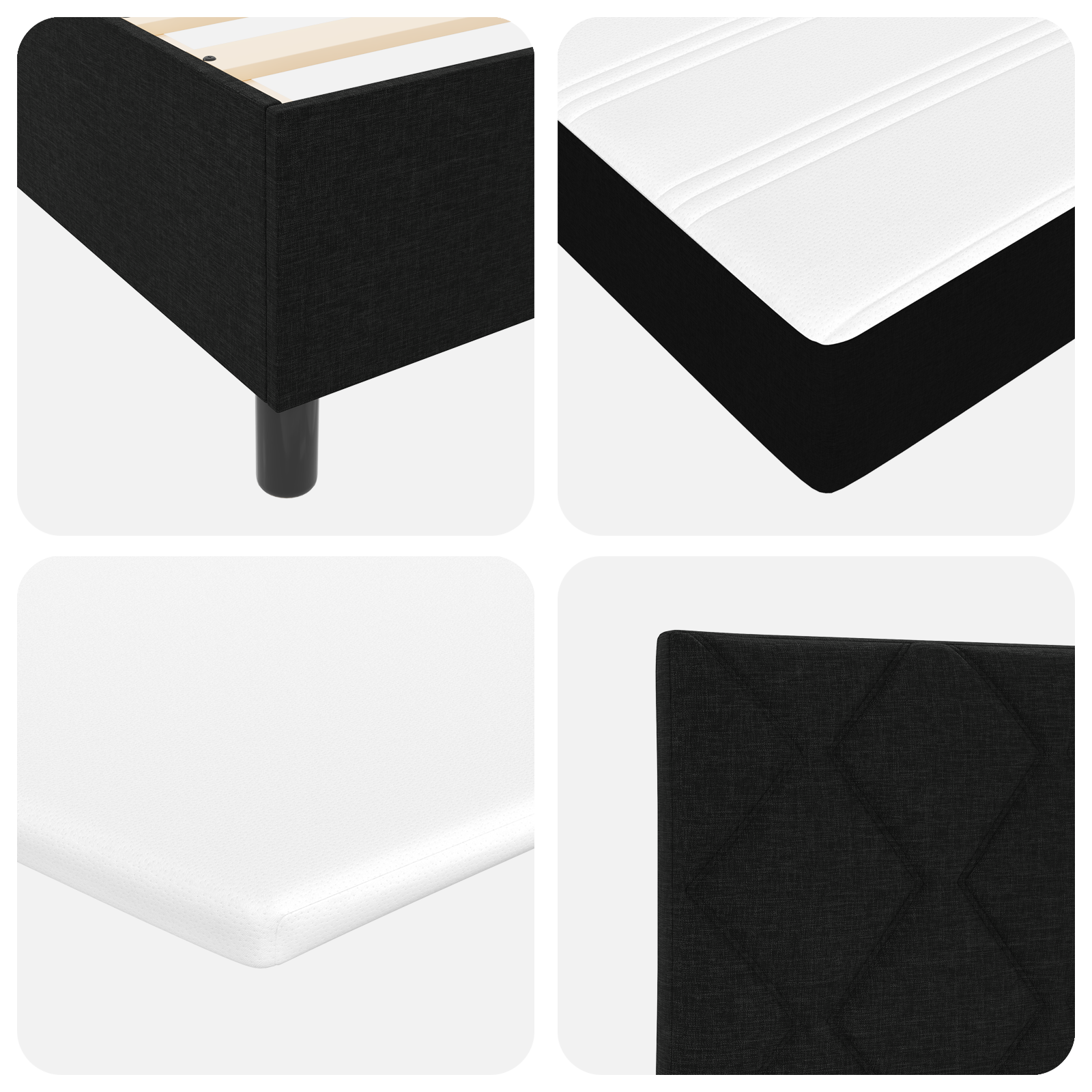 Boxspringbett Matratze LED Bett Bettgestell Polsterbett Lattenrost Stoff vidaXL - Bild 52 von 53