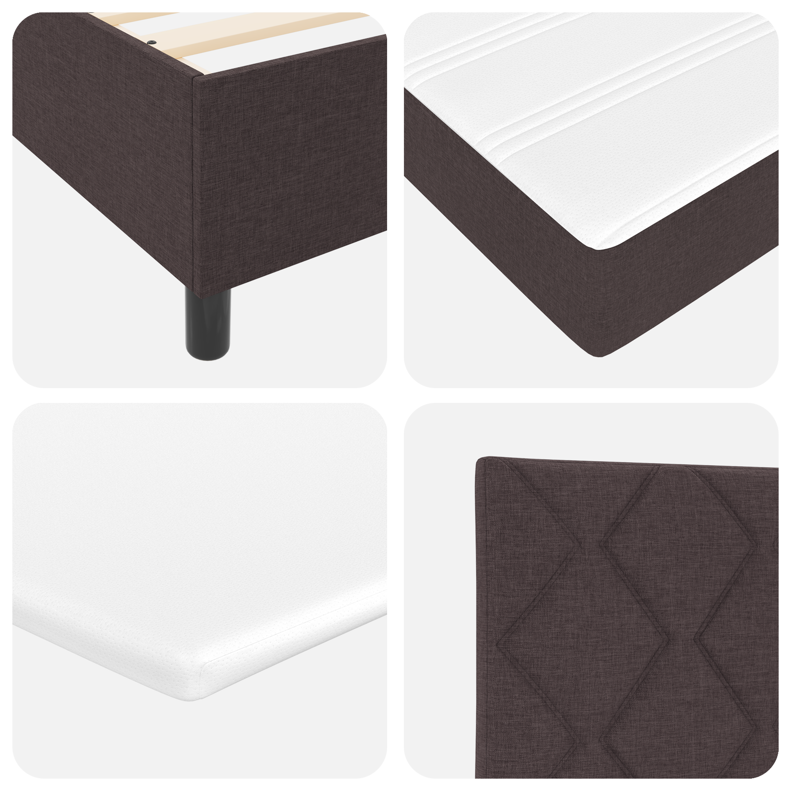 Boxspringbett Matratze LED Bett Bettgestell Polsterbett Lattenrost Stoff vidaXL - Bild 40 von 53