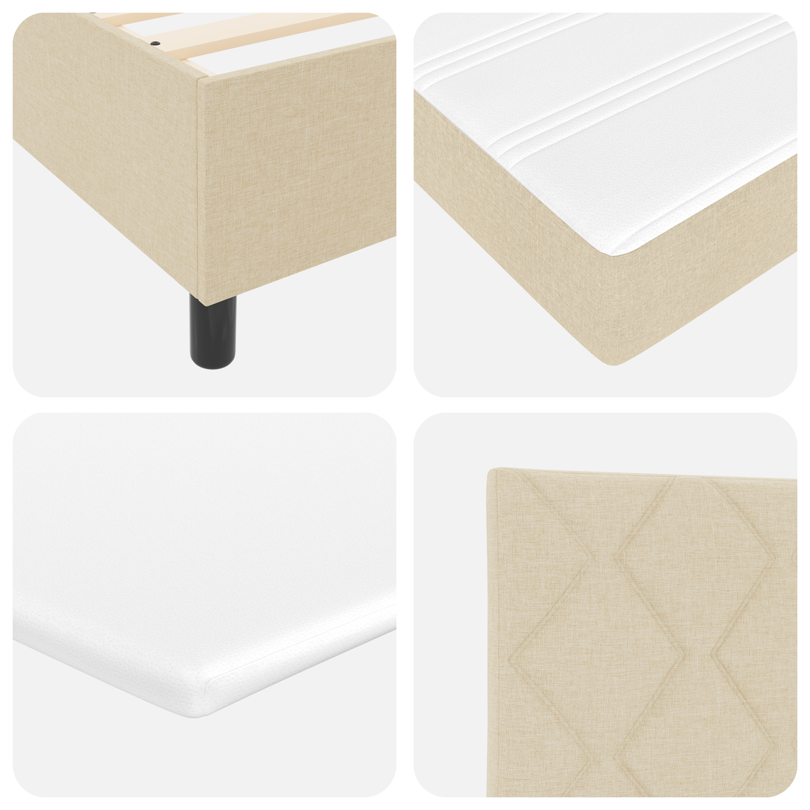 Boxspringbett Matratze LED Bett Bettgestell Polsterbett Lattenrost Stoff vidaXL - Bild 28 von 53