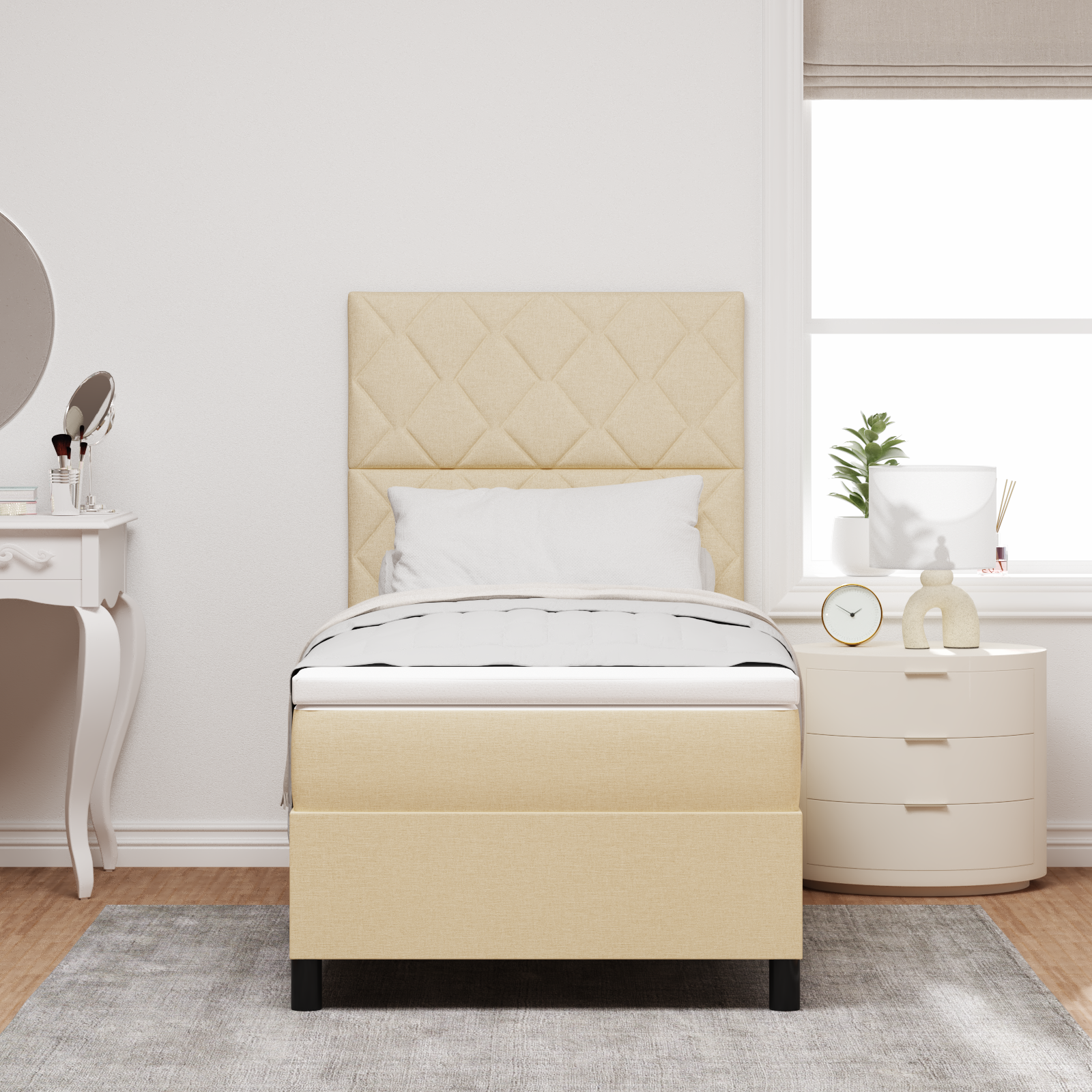 Boxspringbett Matratze LED Bett Bettgestell Polsterbett Lattenrost Stoff vidaXL - Bild 22 von 53