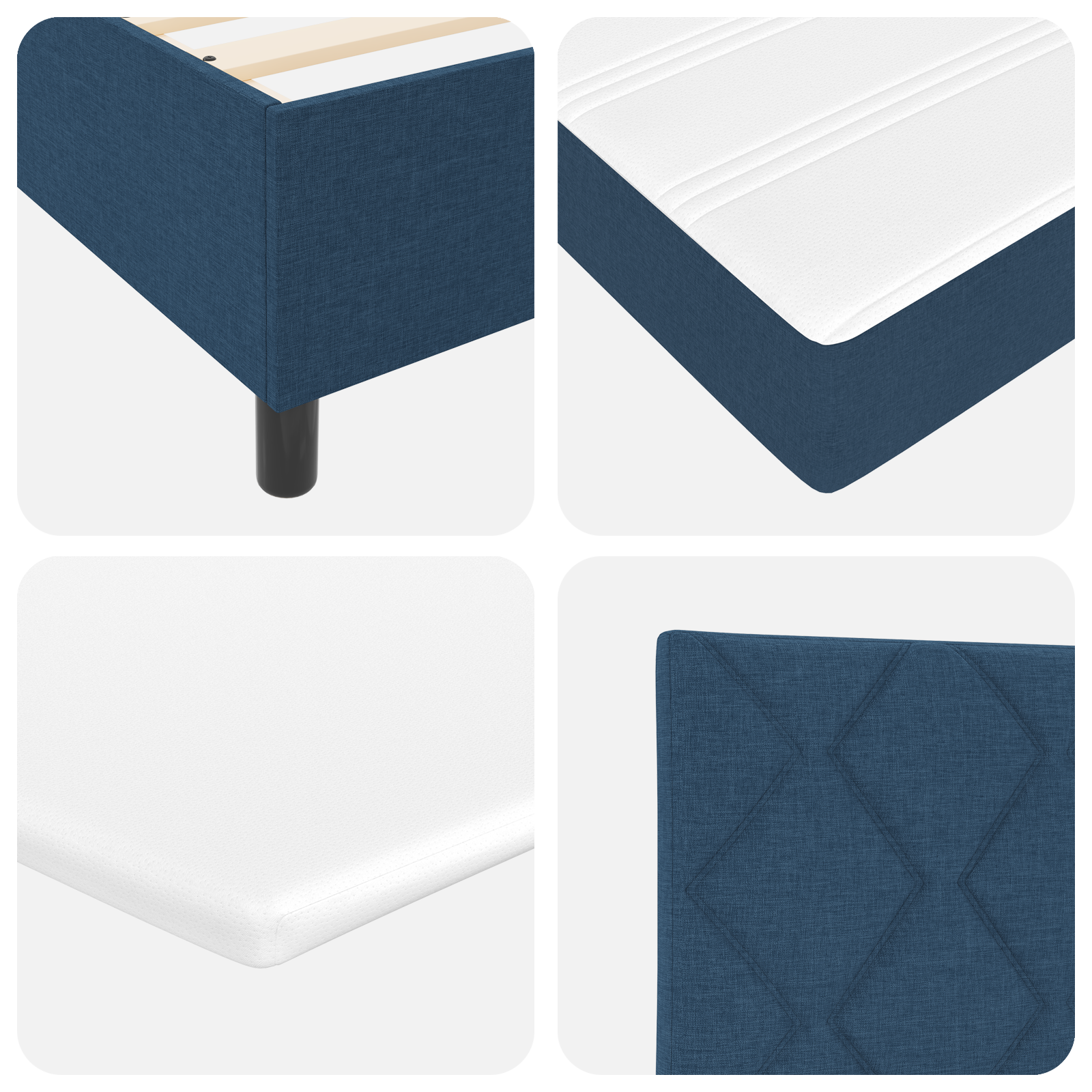 Boxspringbett Matratze LED Bett Bettgestell Polsterbett Lattenrost Stoff vidaXL - Bild 16 von 53