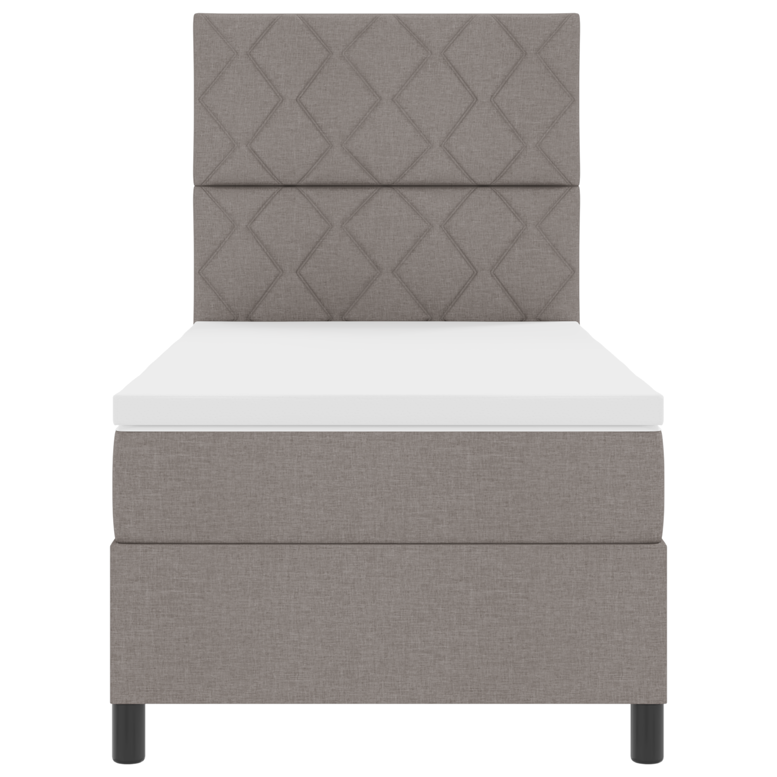 Box Spring Bed with Mattress & LED Taupe 100x200 cm Fabric - Image 8