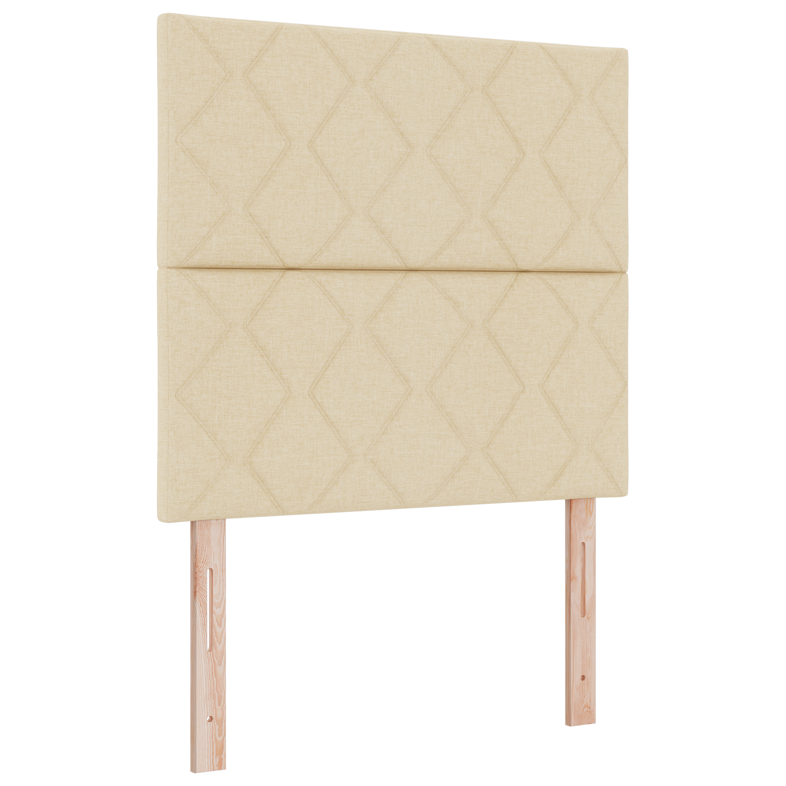 Box Spring Bed with Mattress & LED Cream 100x200 cm Fabric - Image 3