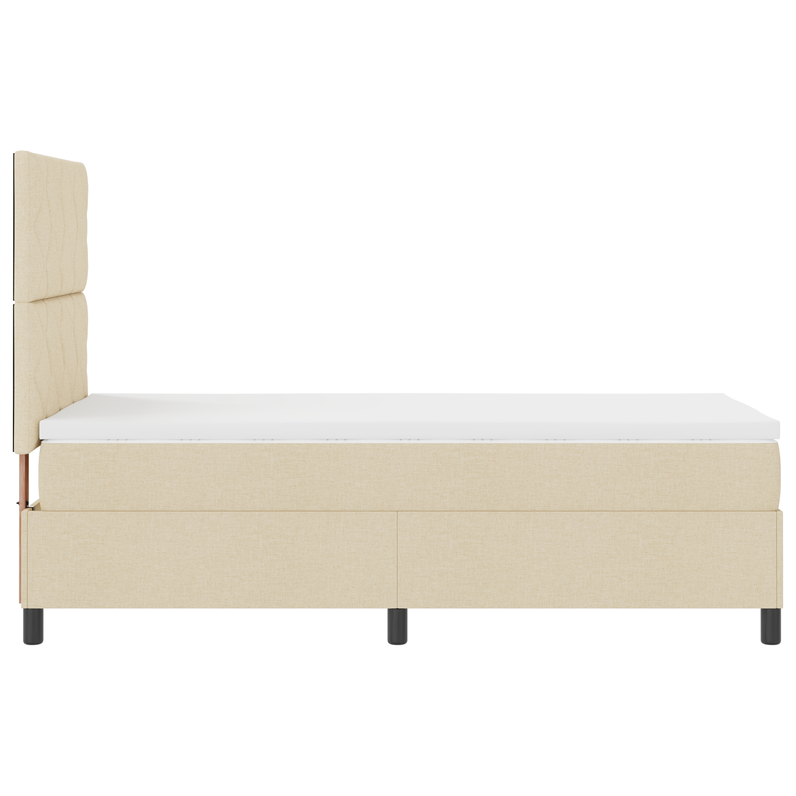 Box Spring Bed with Mattress & LED Cream 100x200 cm Fabric - Image 9