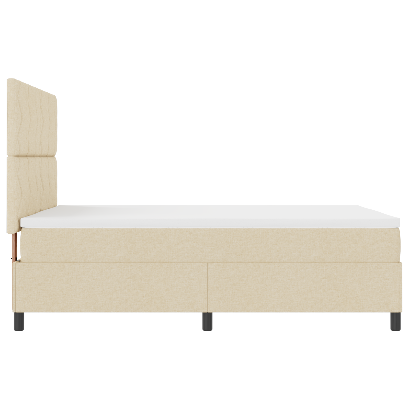Box Spring Bed with Mattress & LED Cream 140x200 cm Fabric - Image 9