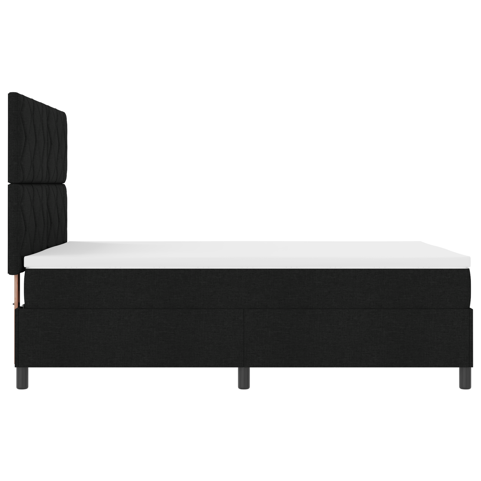Box Spring Bed with Mattress & LED Black 160x200 cm Fabric - Image 9