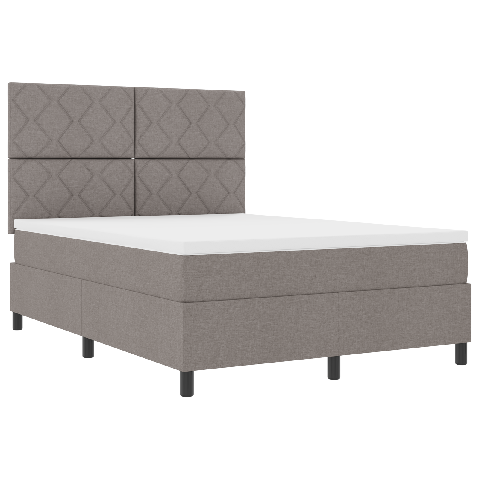 Box Spring Bed with Mattress & LED Taupe 160x200 cm Fabric - Image 6