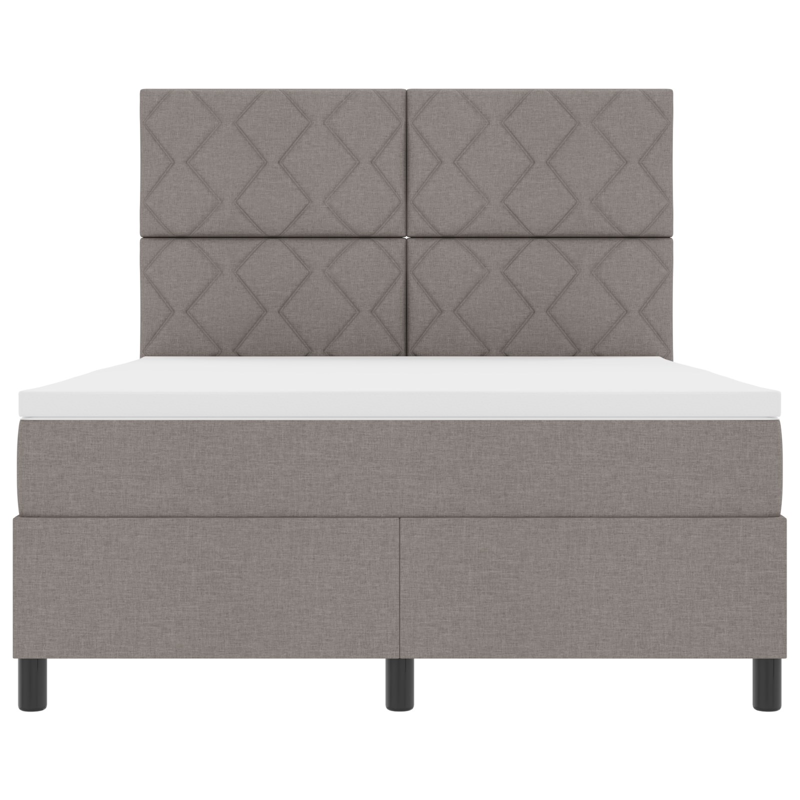 Box Spring Bed with Mattress & LED Taupe 160x200 cm Fabric - Image 8
