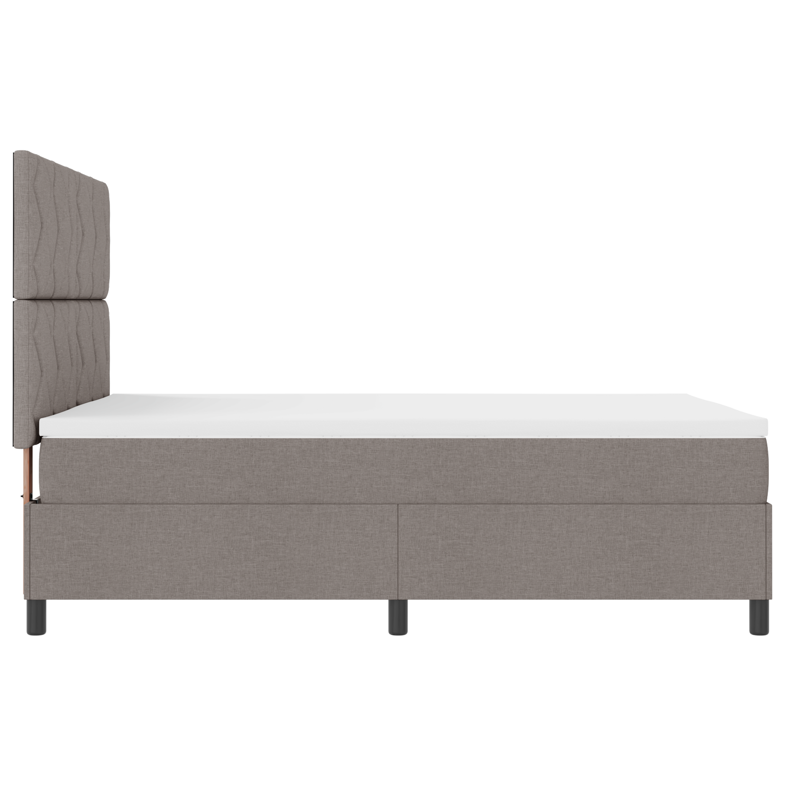 Box Spring Bed with Mattress & LED Taupe 160x200 cm Fabric - Image 9