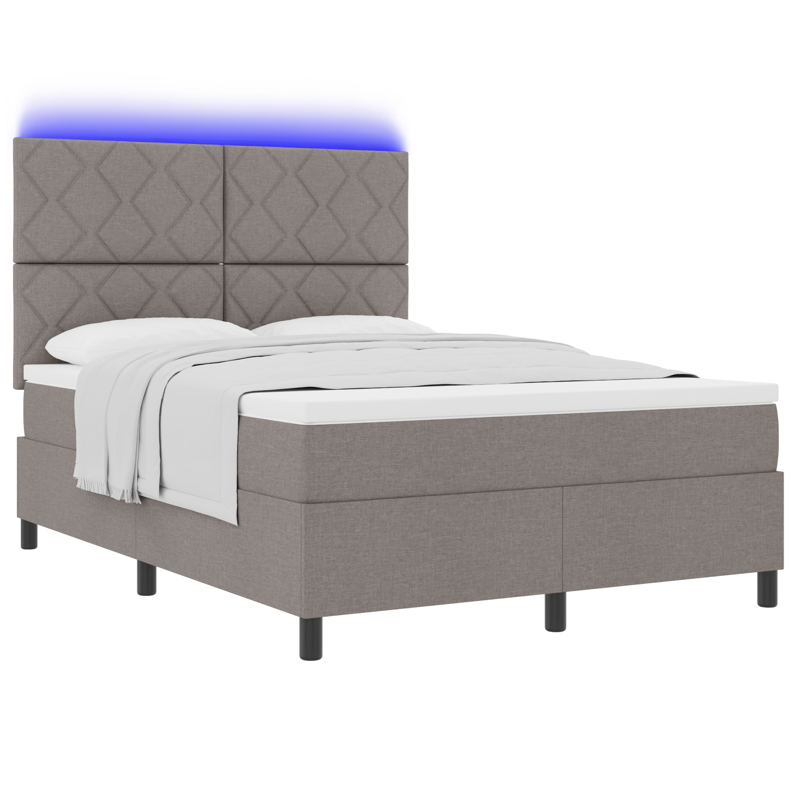 Thumbnail - vidaXL Boxspringbett mit Matratze und LED - Taupe 160 x 200 cm