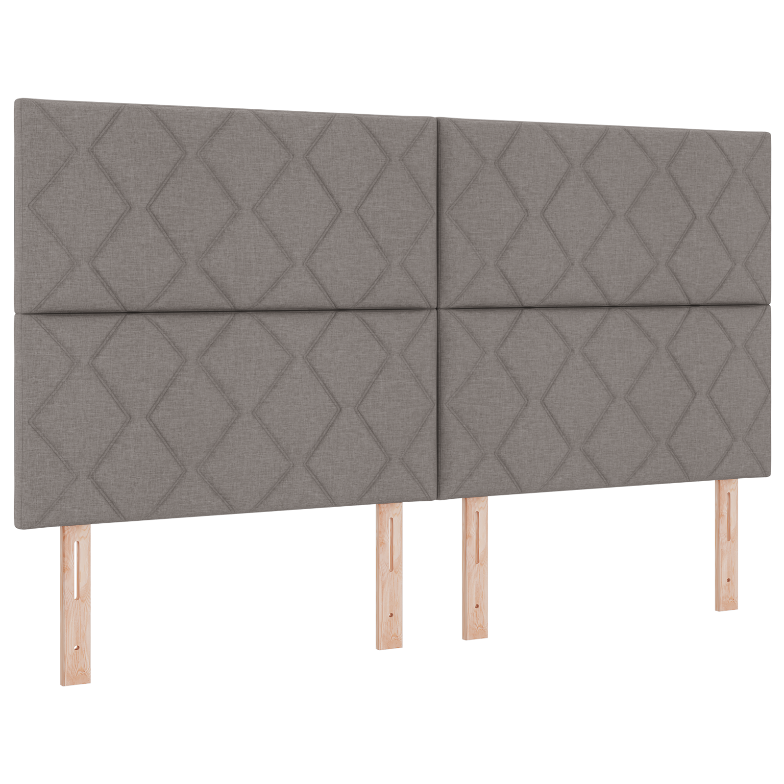 Box Spring Bed with Mattress & LED Taupe 180x200 cm Fabric - Image 3