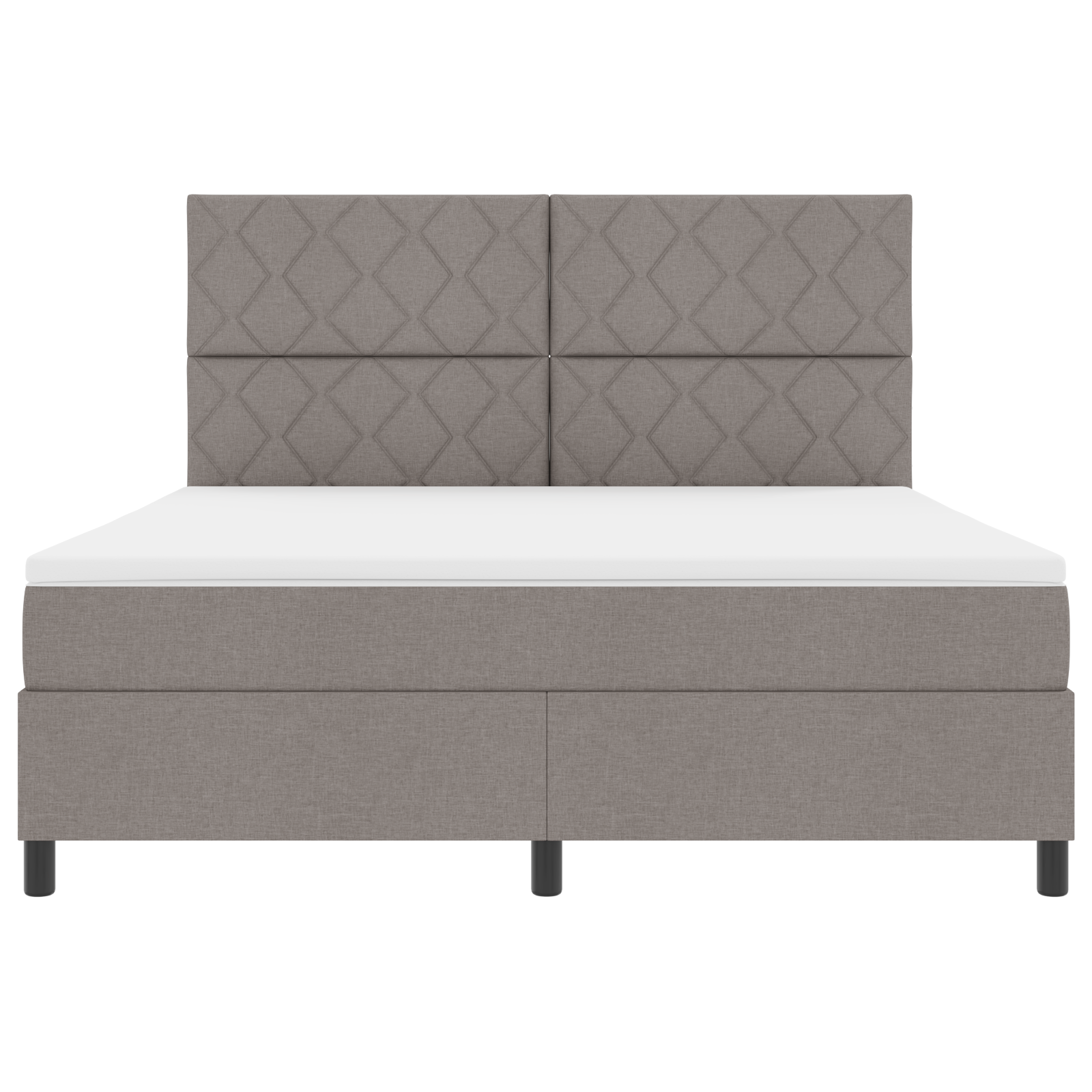 Box Spring Bed with Mattress & LED Taupe 180x200 cm Fabric - Image 8