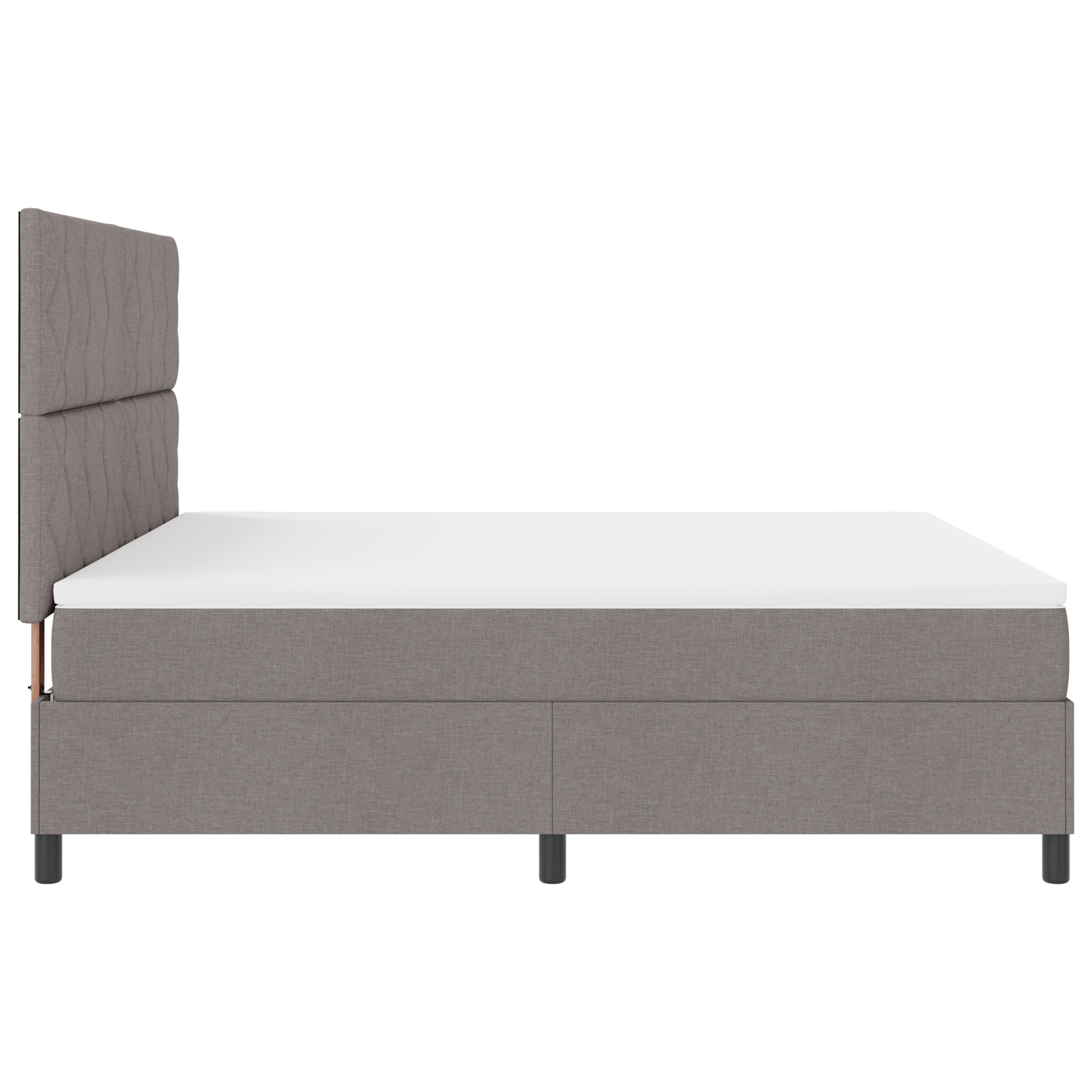 Box Spring Bed with Mattress & LED Taupe 180x200 cm Fabric - Image 9