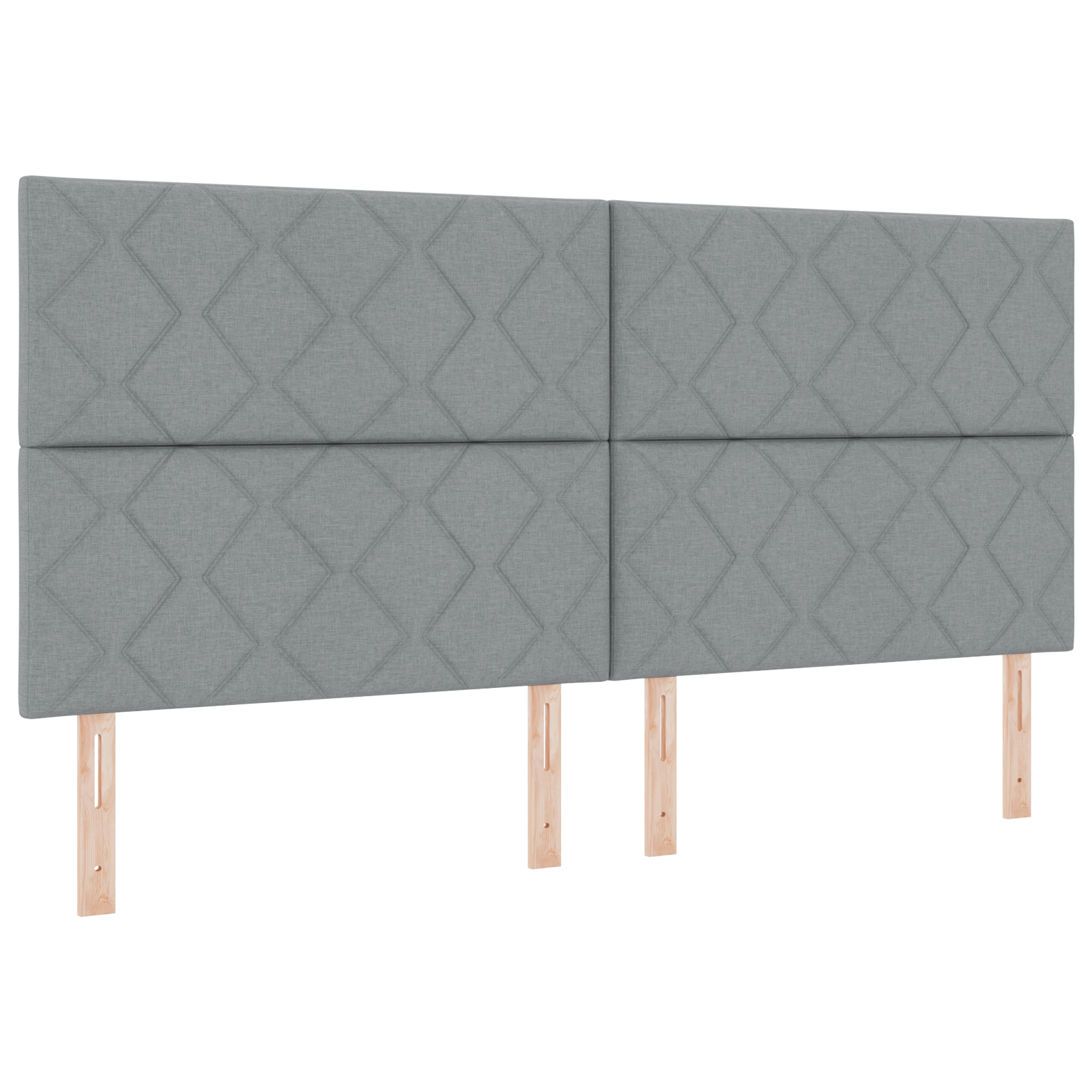 Thumbnail - vidaXL Boxspringbett mit Matratze & LED-Licht, Hellgrau, 200 x 200 cm, Stoff