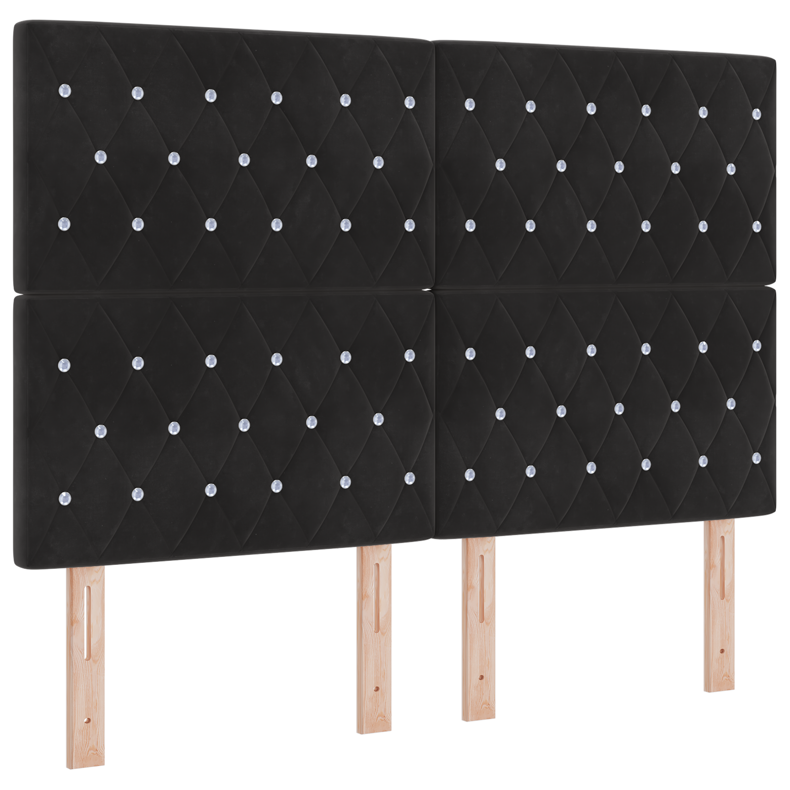 Thumbnail - vidaXL LED Boxspringbett mit Matratze Schwarz 140x190 cm Samt