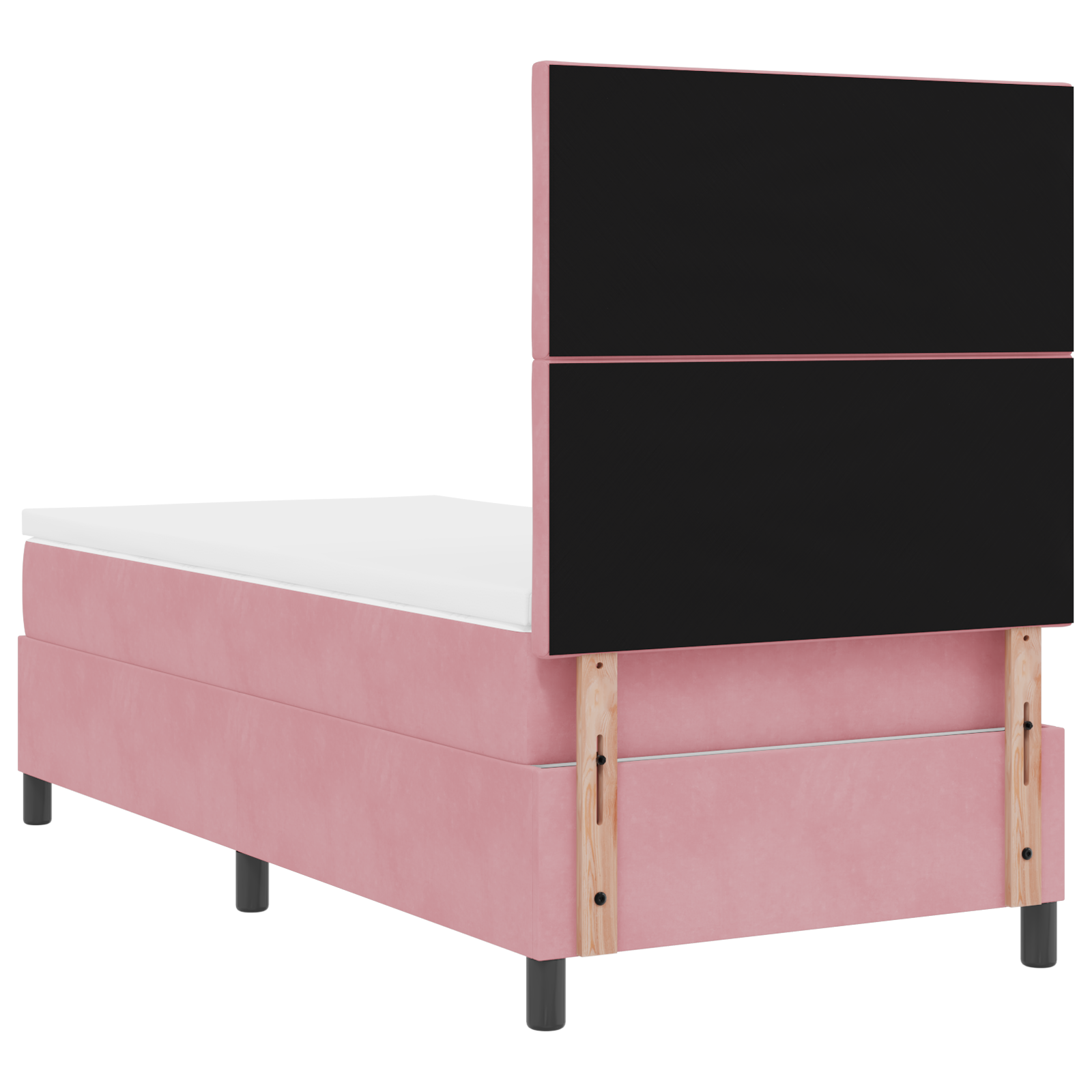 Box Spring Bed with Mattress & LED Pink 90x190 cm Velvet - Image 10