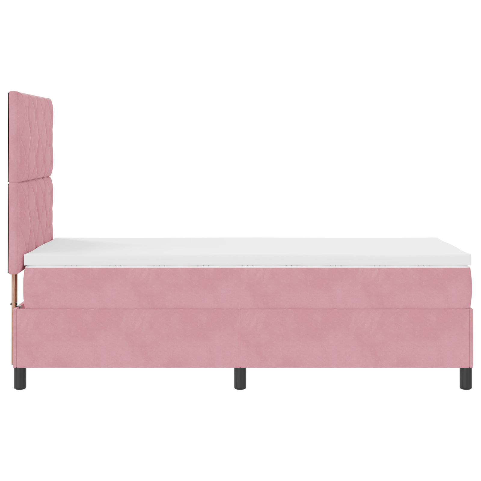 Box Spring Bed with Mattress & LED Pink 90x190 cm Velvet - Image 9